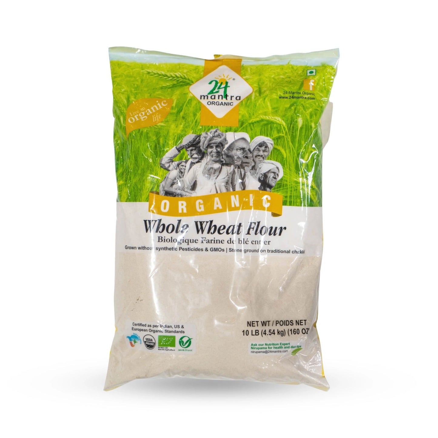 24M Organic Whole Wheat Atta 10 Lb
