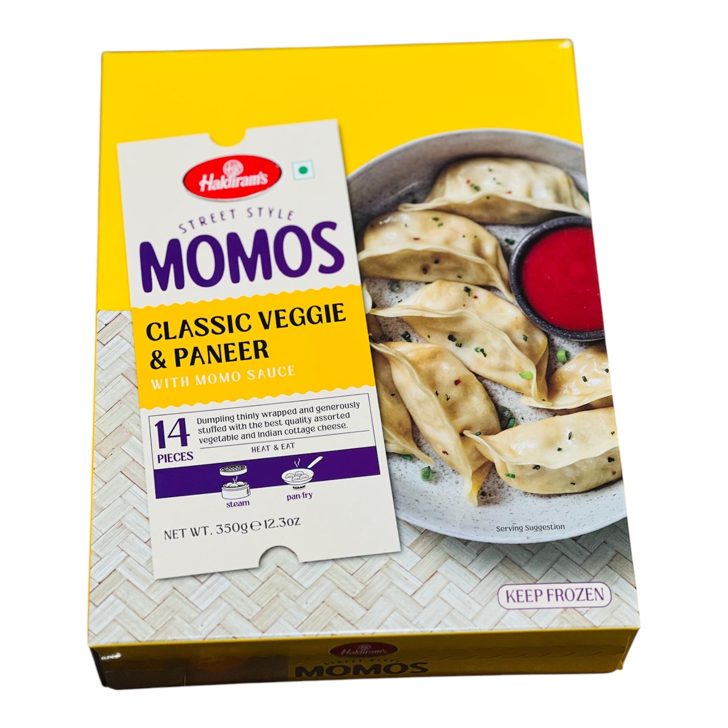 Frozen Haldiram Classic Veggie & Panner Momos 350gm (Pack of 14)