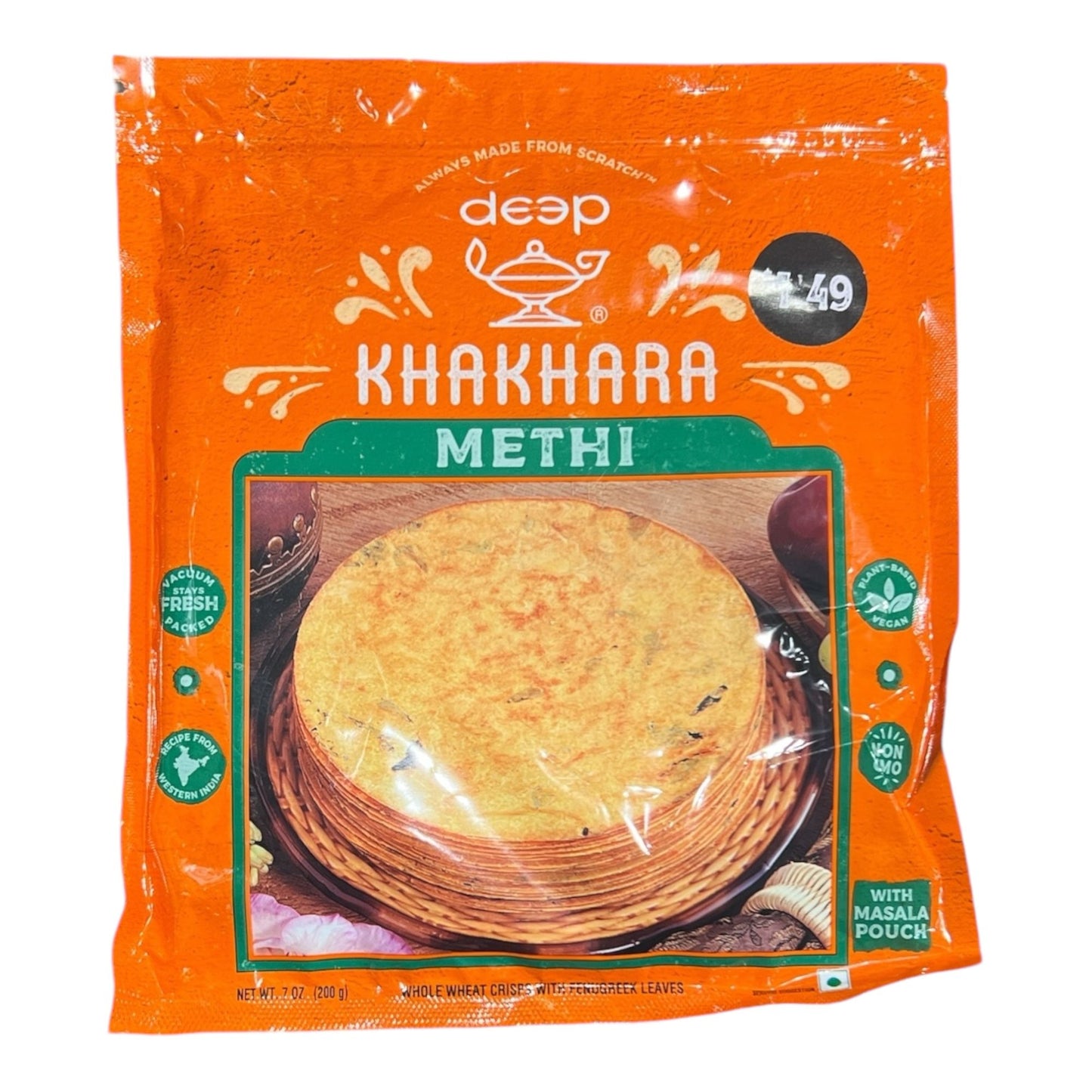 Deep Kha Methi Khakhra 7 Oz
