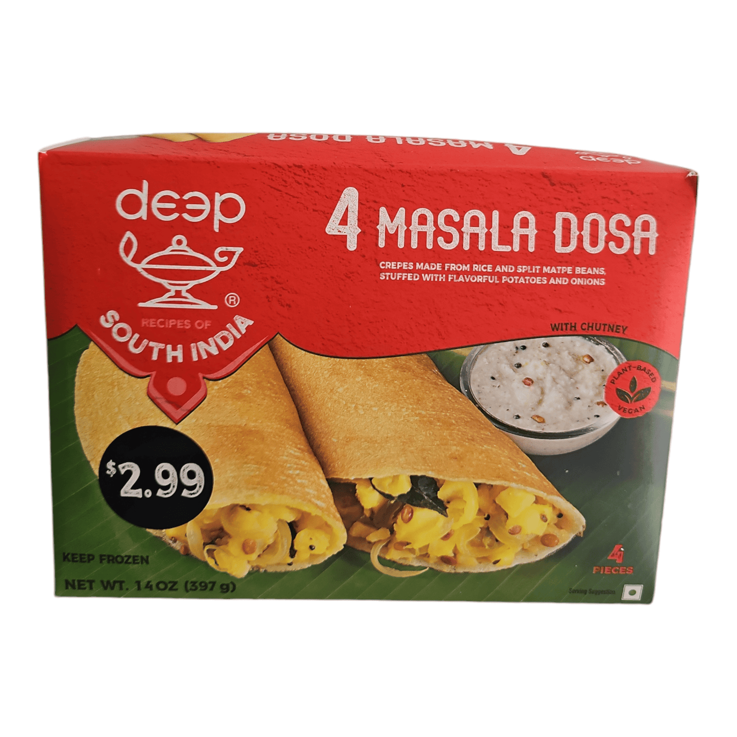 Deep South Indian Masala Dosa (Pack of 4)