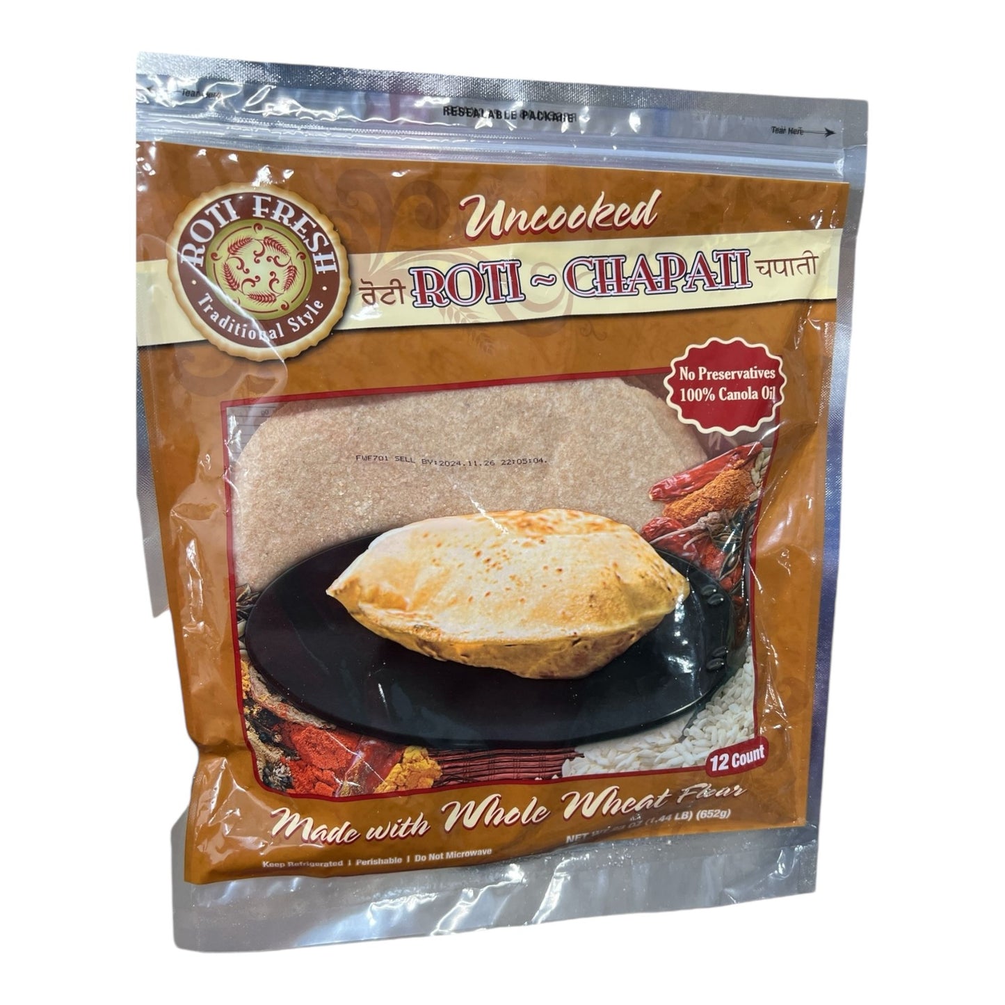 Fresh Roti Chapati 12pc