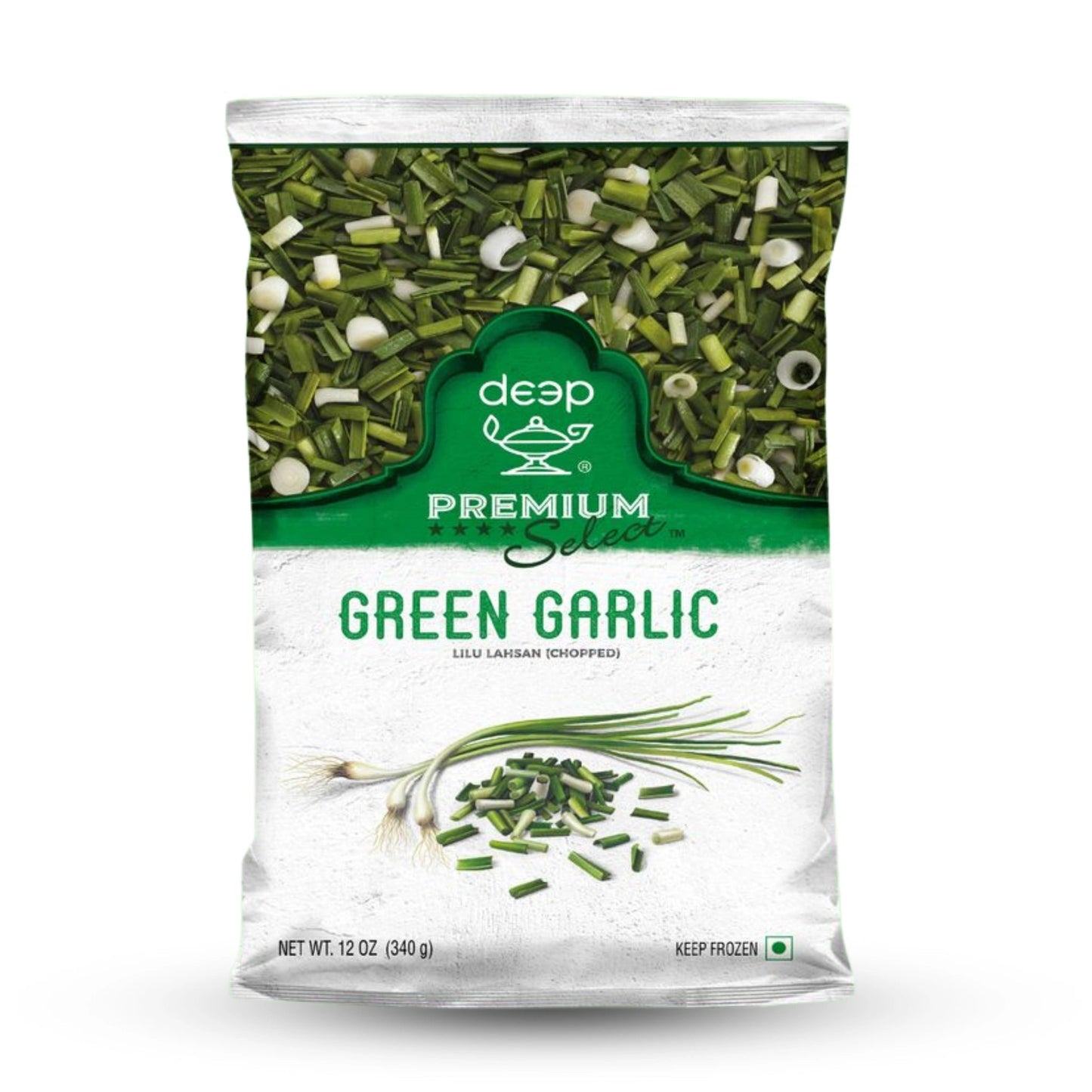 Frozen Deep Green Garlic 12 Oz