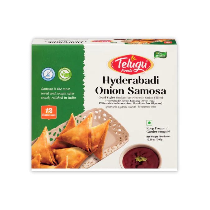 Frozen Telugu Foods Hyderabadi Onion Samosa (Pack of 12)