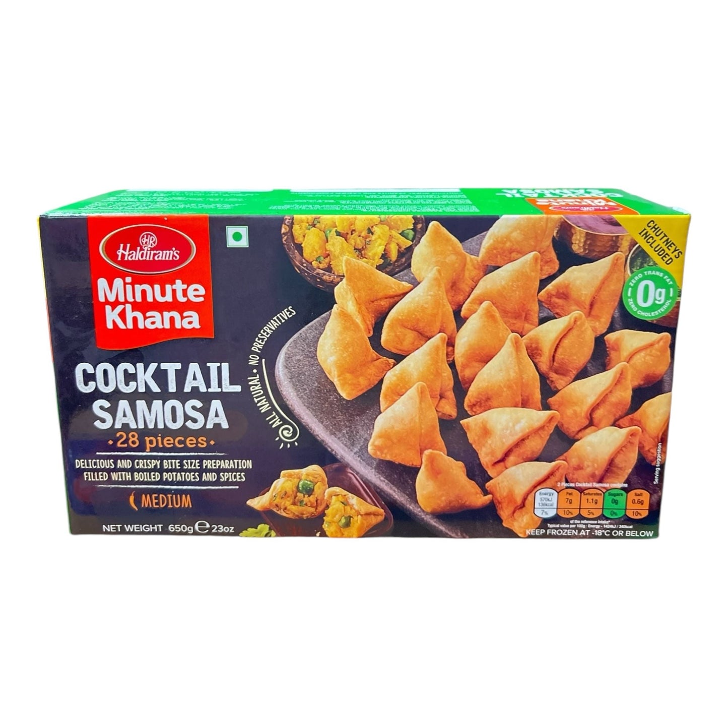 Haldiram Frozen Cocktail Samosa 650 Gm (Pack of 28)
