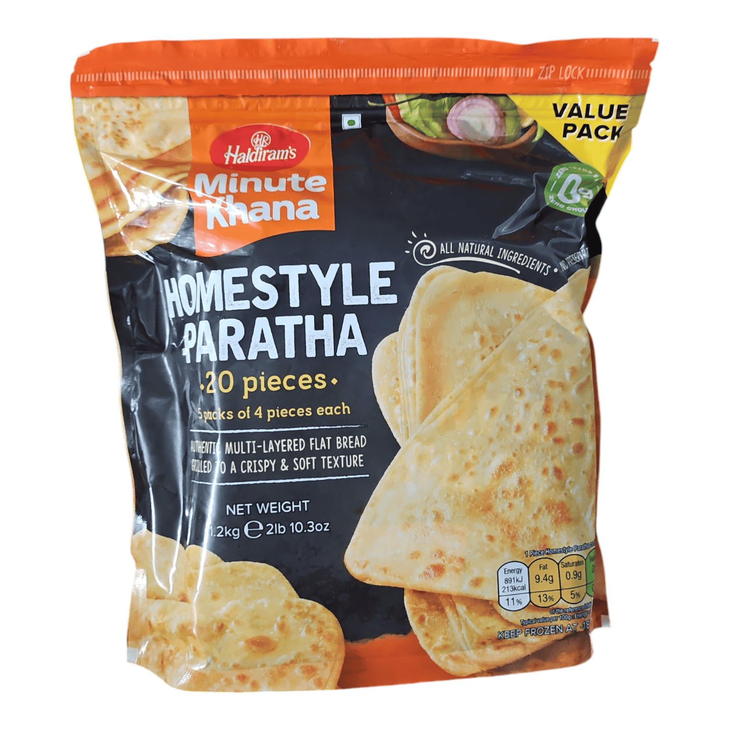 Haldiram Frozen Homestyle Paratha Value Pack (Pack of 20)