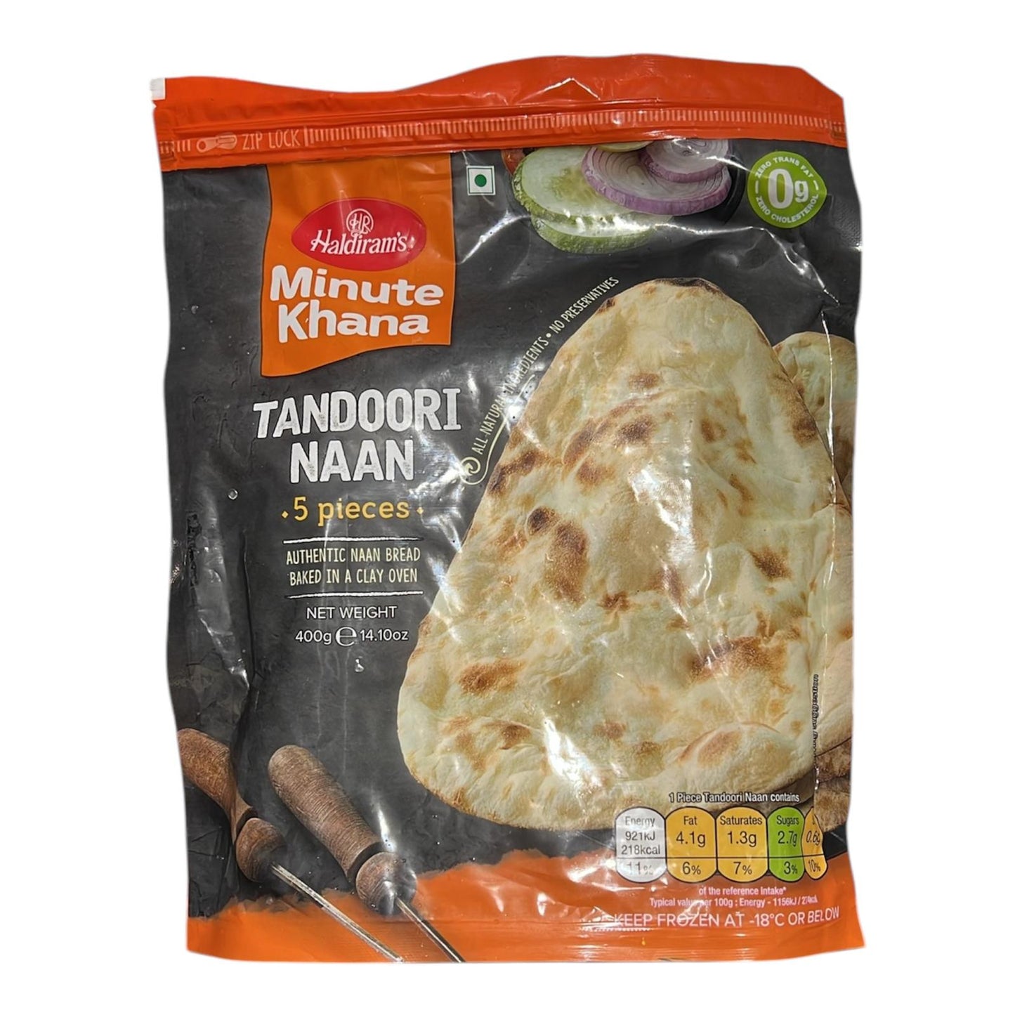Haldiram Frozen Tandoori Naan 400 GM (Pack of 5)