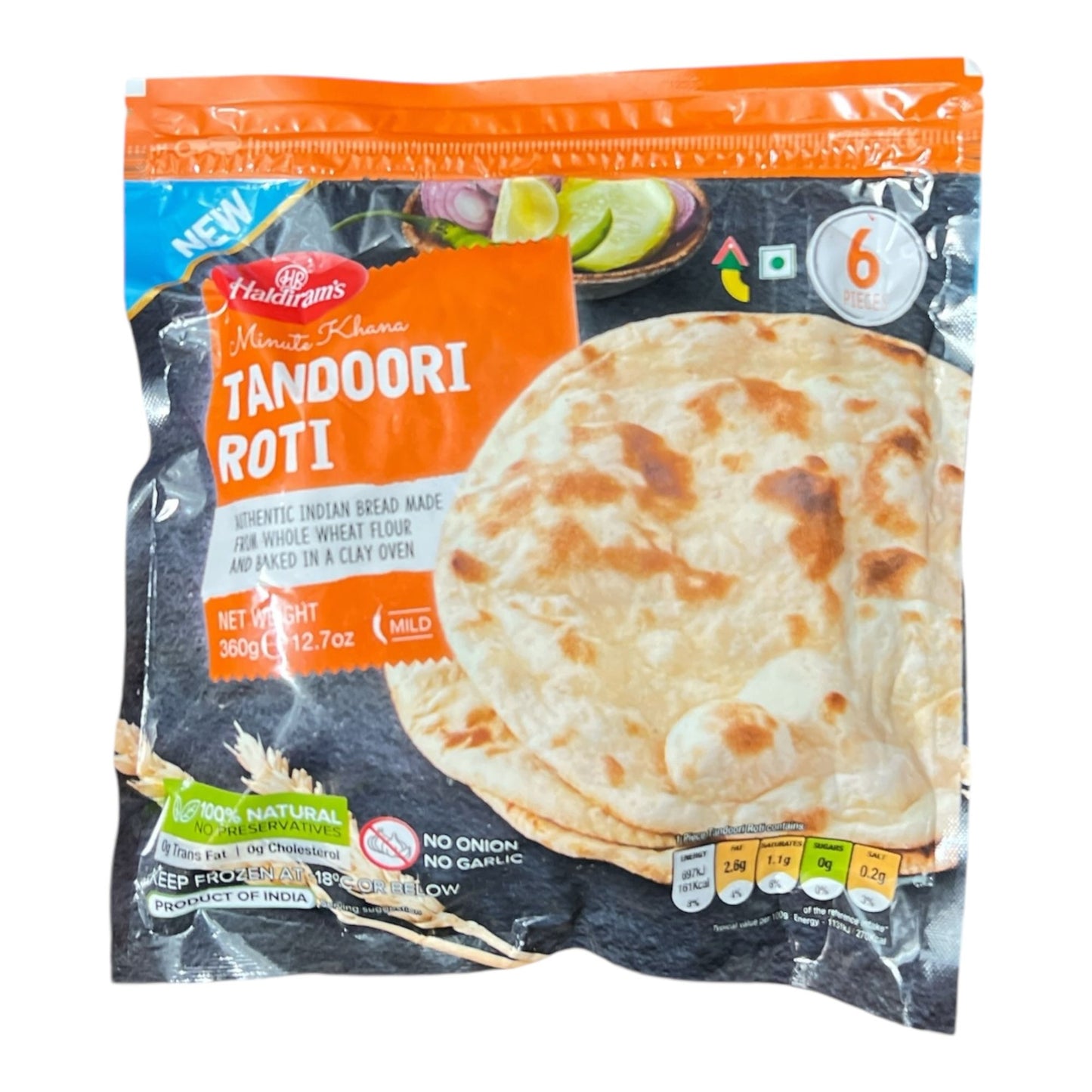 Haldiram Frozen Tandoori Roti 360 GM (Pack of 6)
