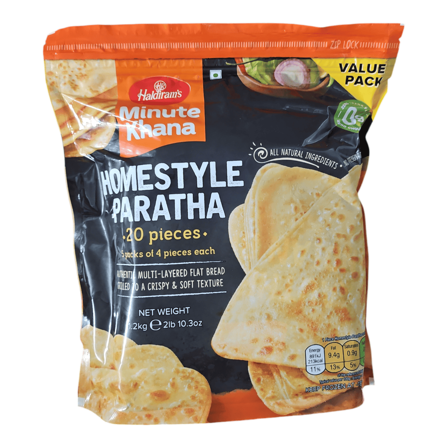 Haldiram Frozen Homestyle Paratha Value Pack (Pack of 20)
