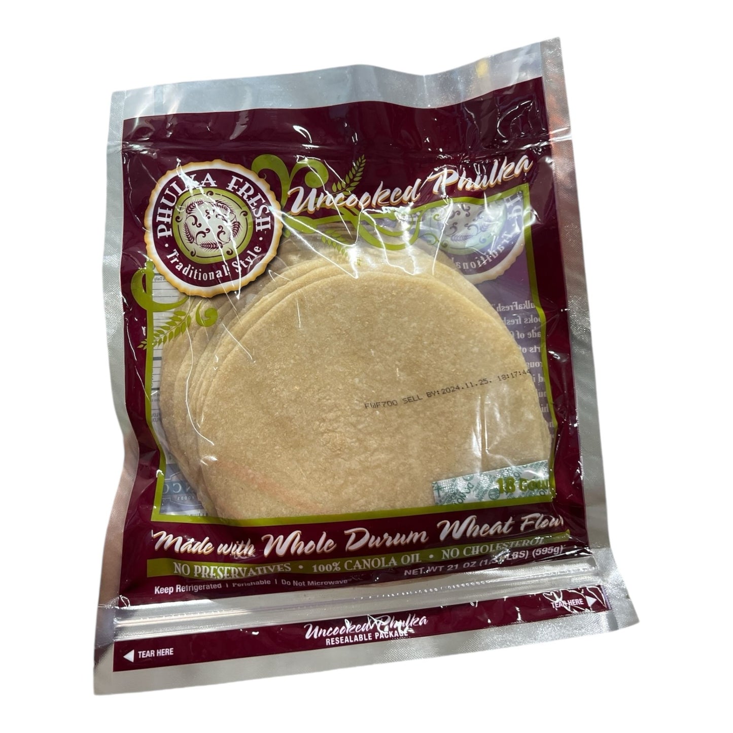Fresh Phulka Uncooked (Pack of 18)