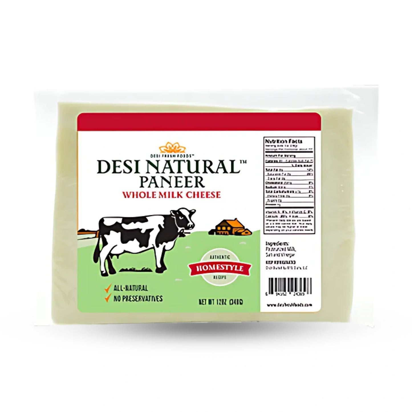 Desi Paneer Whole Milk Slab 2.5 Lb