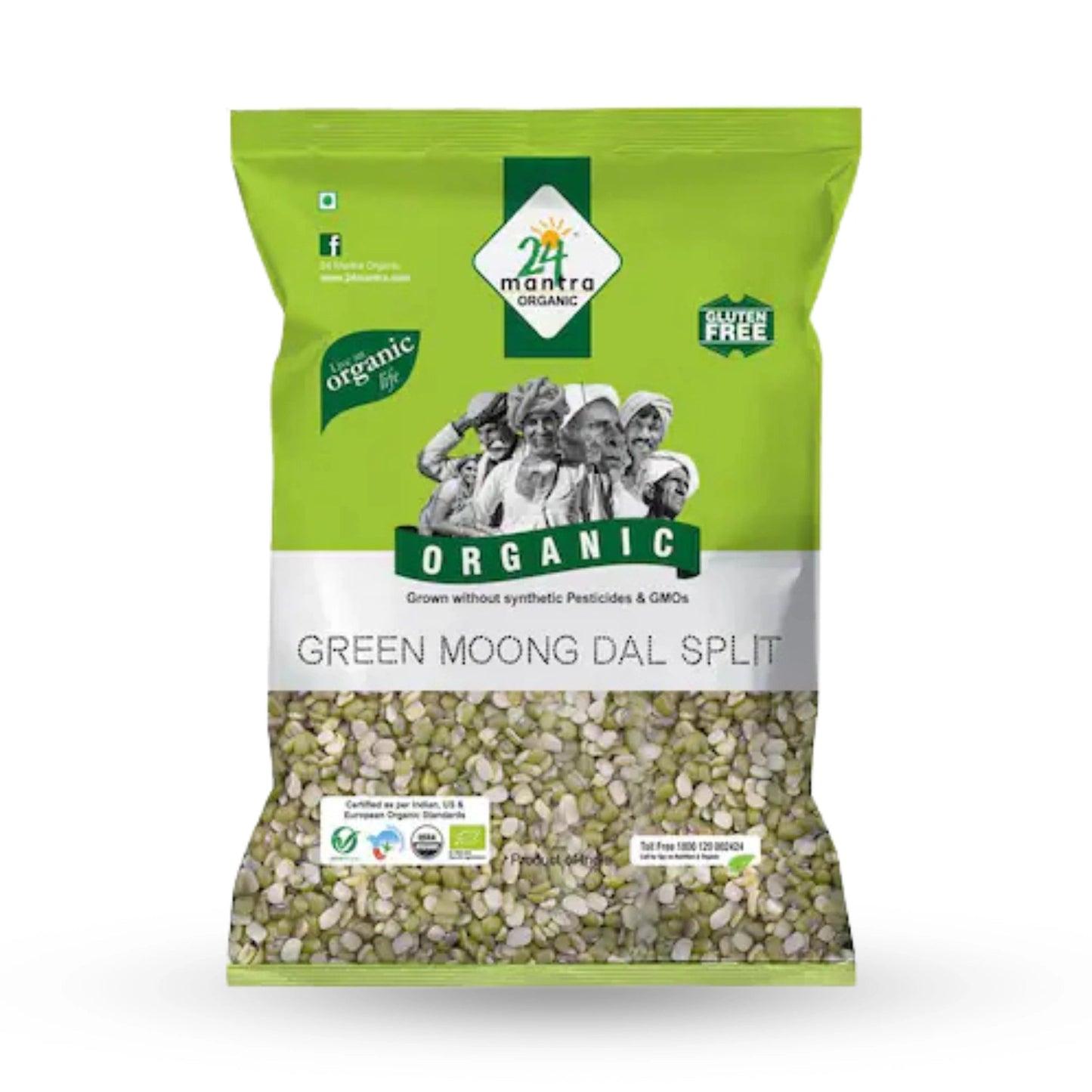 24M Organic Green Moong Dal Split 2 Lb