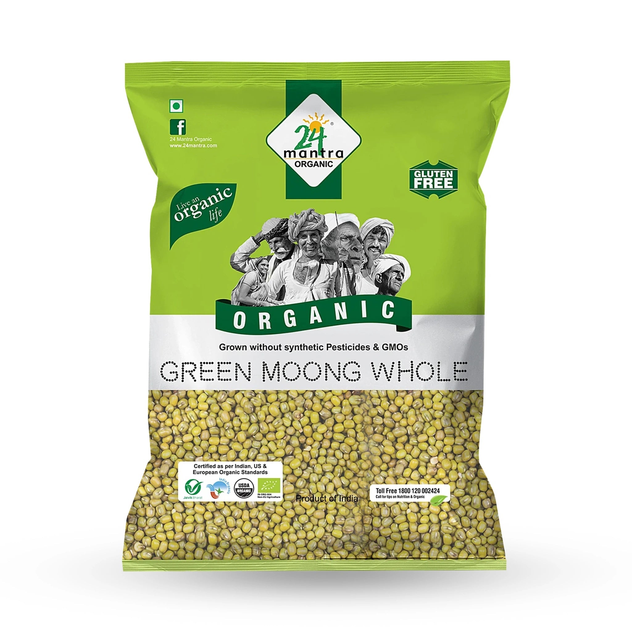24M Organic Green Moong Whole 2 Lb