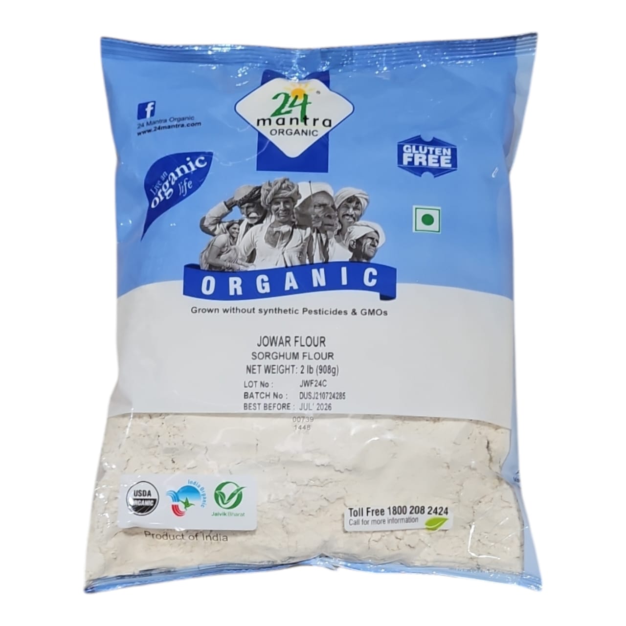 24M Organic Jowar Flour 2 Lb