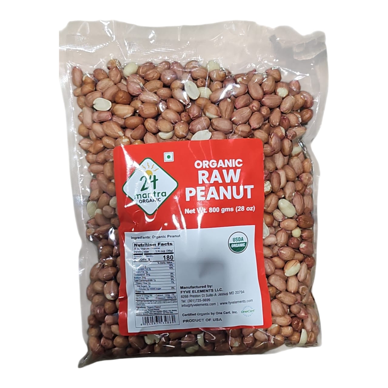 24M Organic Peanuts 800 Gm