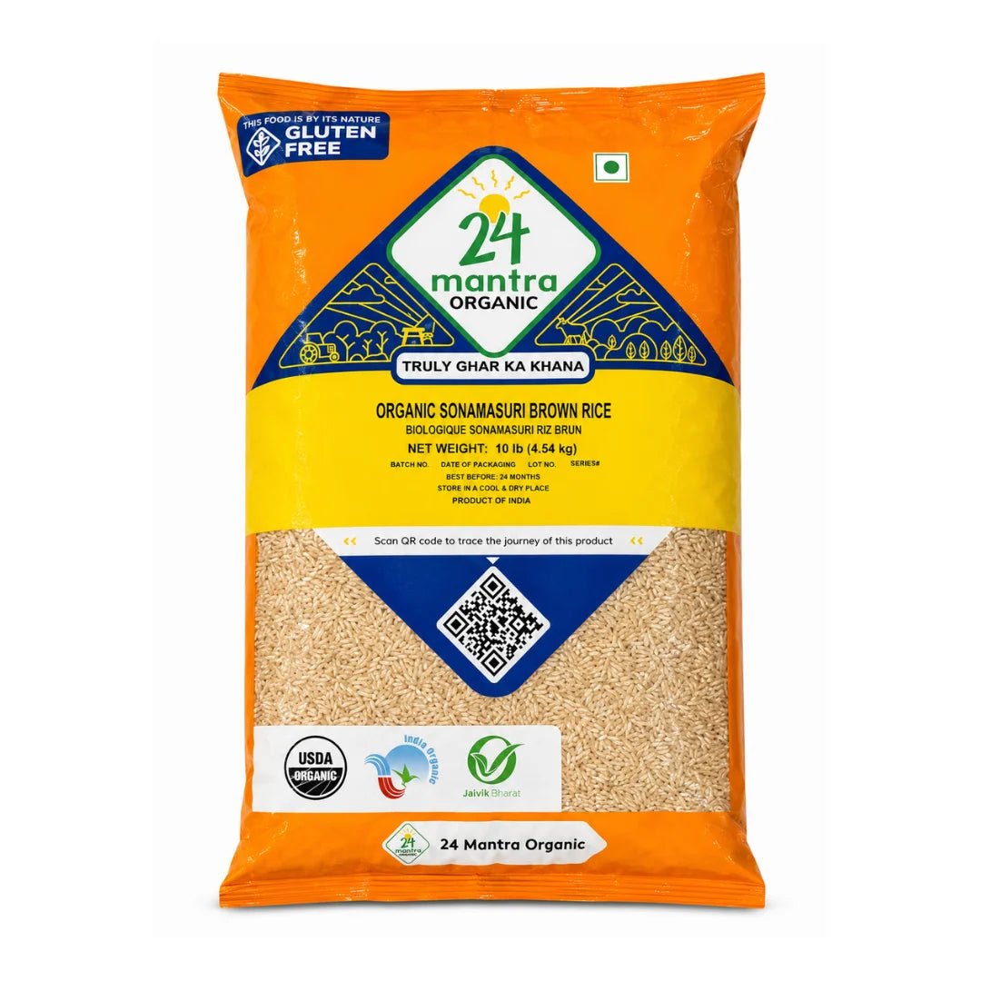 24M Organic Sona Masuri Brown Rice 10 Lb