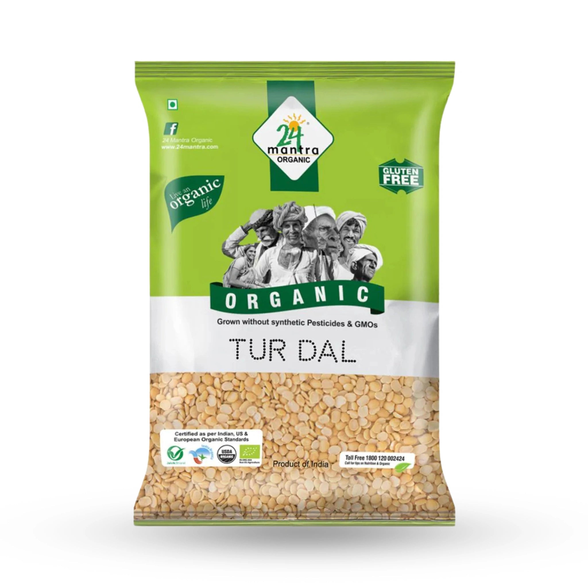 24M Organic Toor Dal 2 Lb