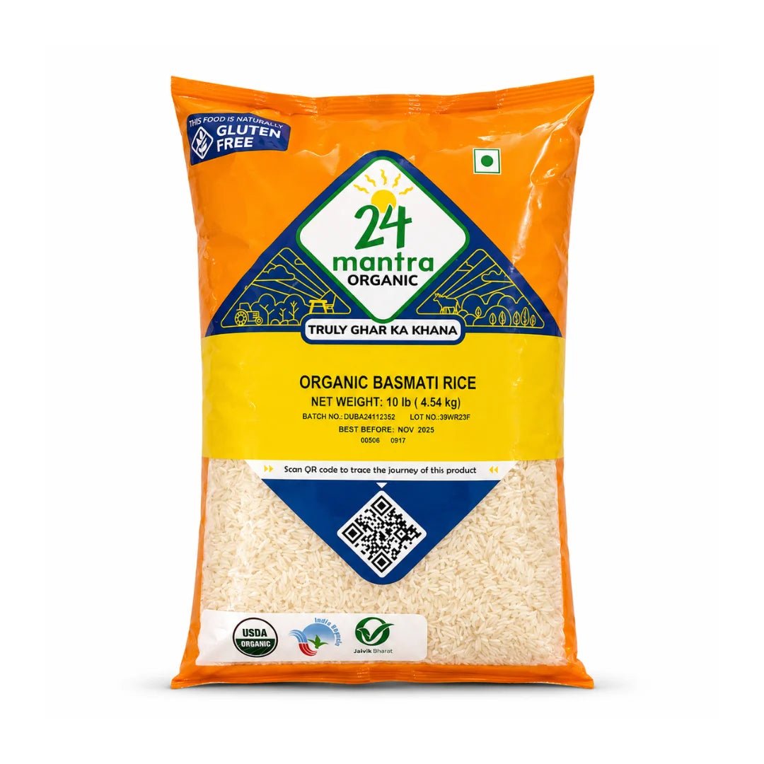 24M Organic White Basmati Rice 10 LB