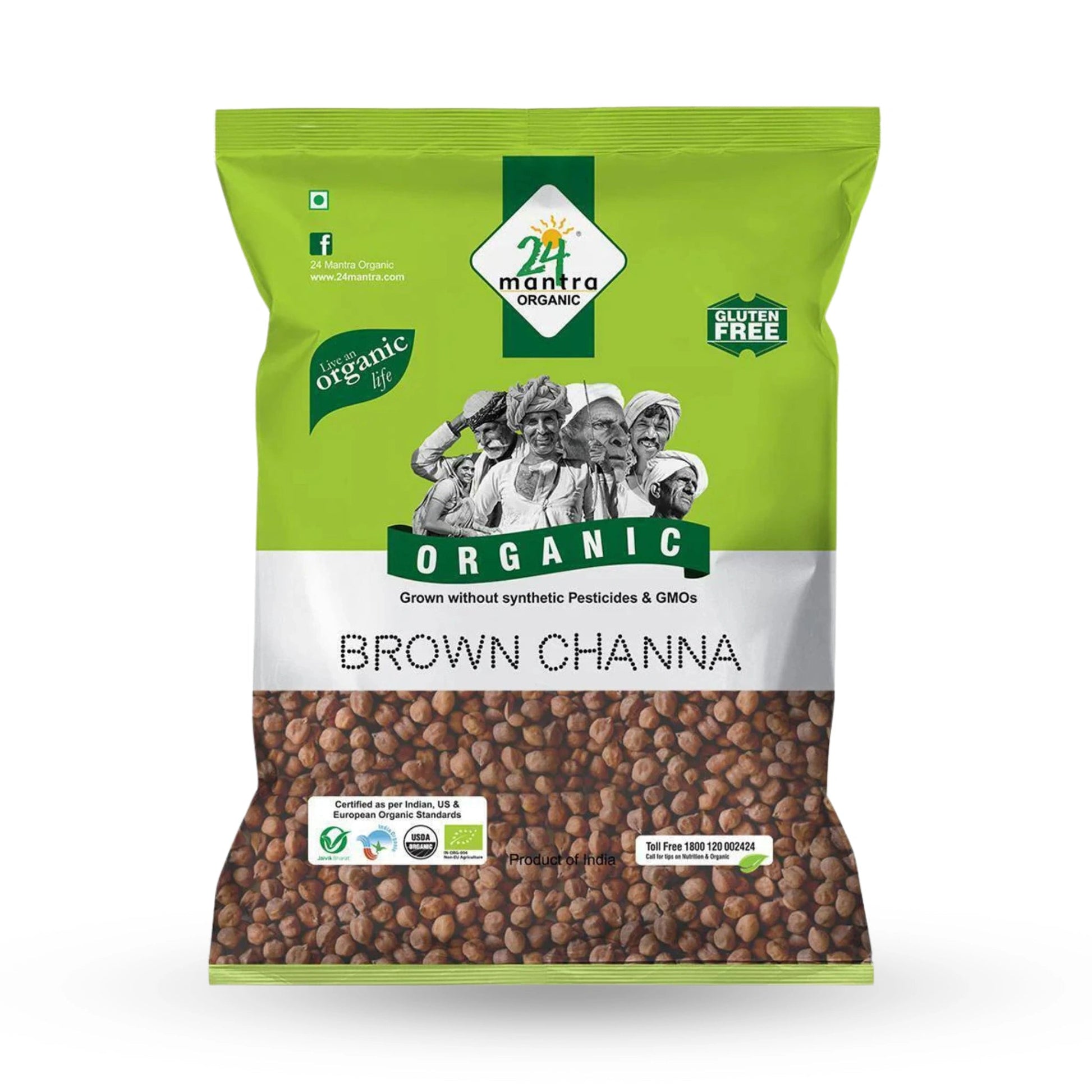 24M Organic Whole Brown Chana 2 Lb