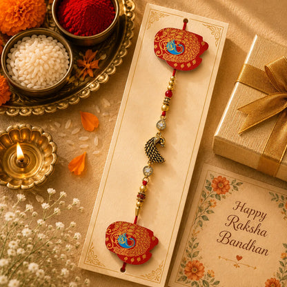 Peacock Charm Rakhi 1 Pc