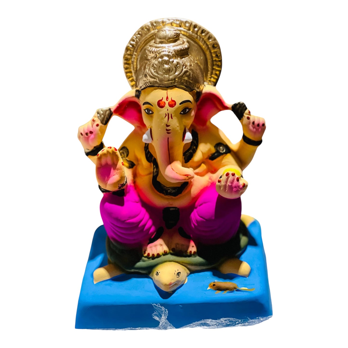 Ganesh 11" (pink dothi, blue base)