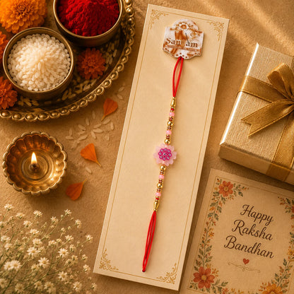 Pink Blossom Designer Rakhi 1 Pc