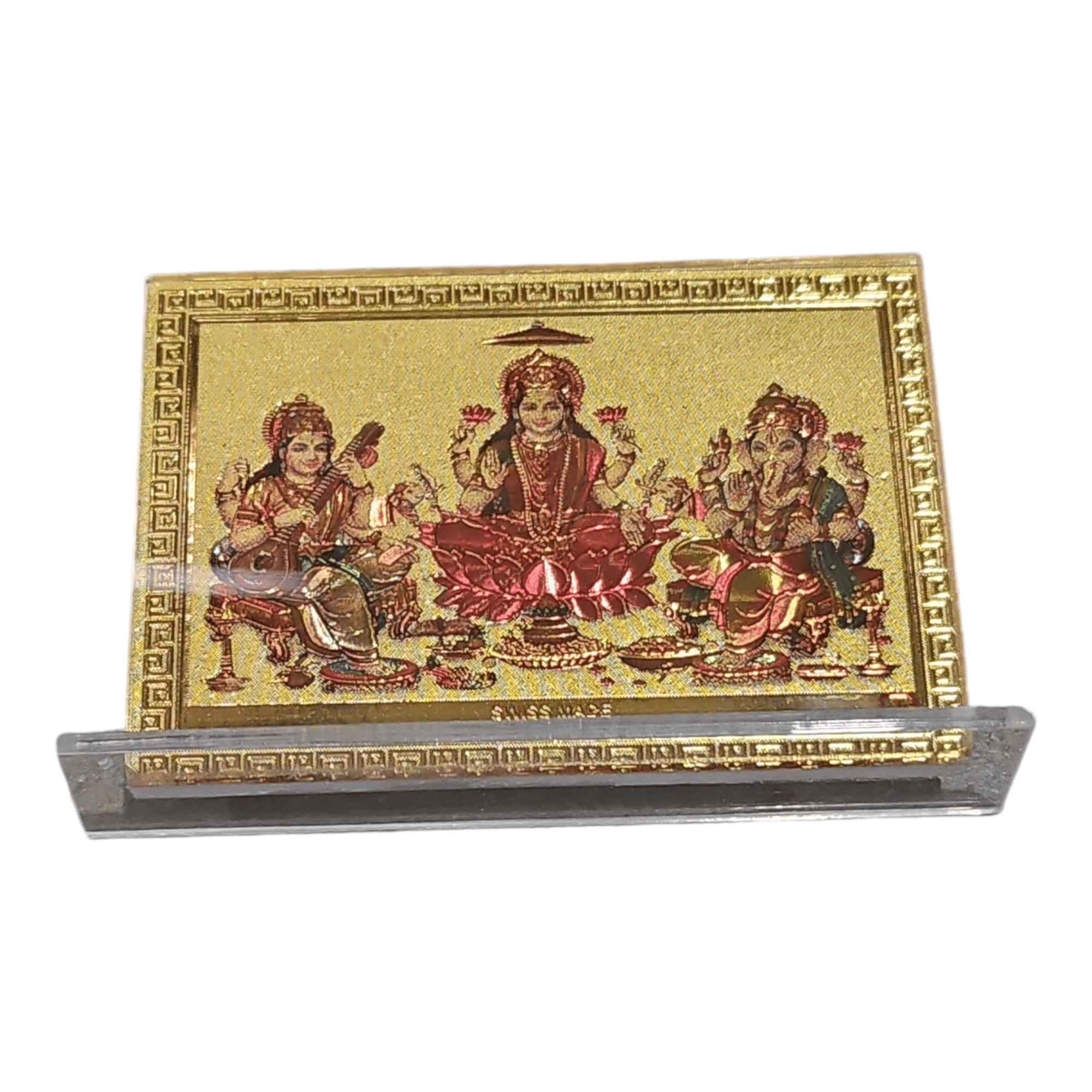 CD Acrylic Stand Lakshmi, Ganesh and saraswathi devi