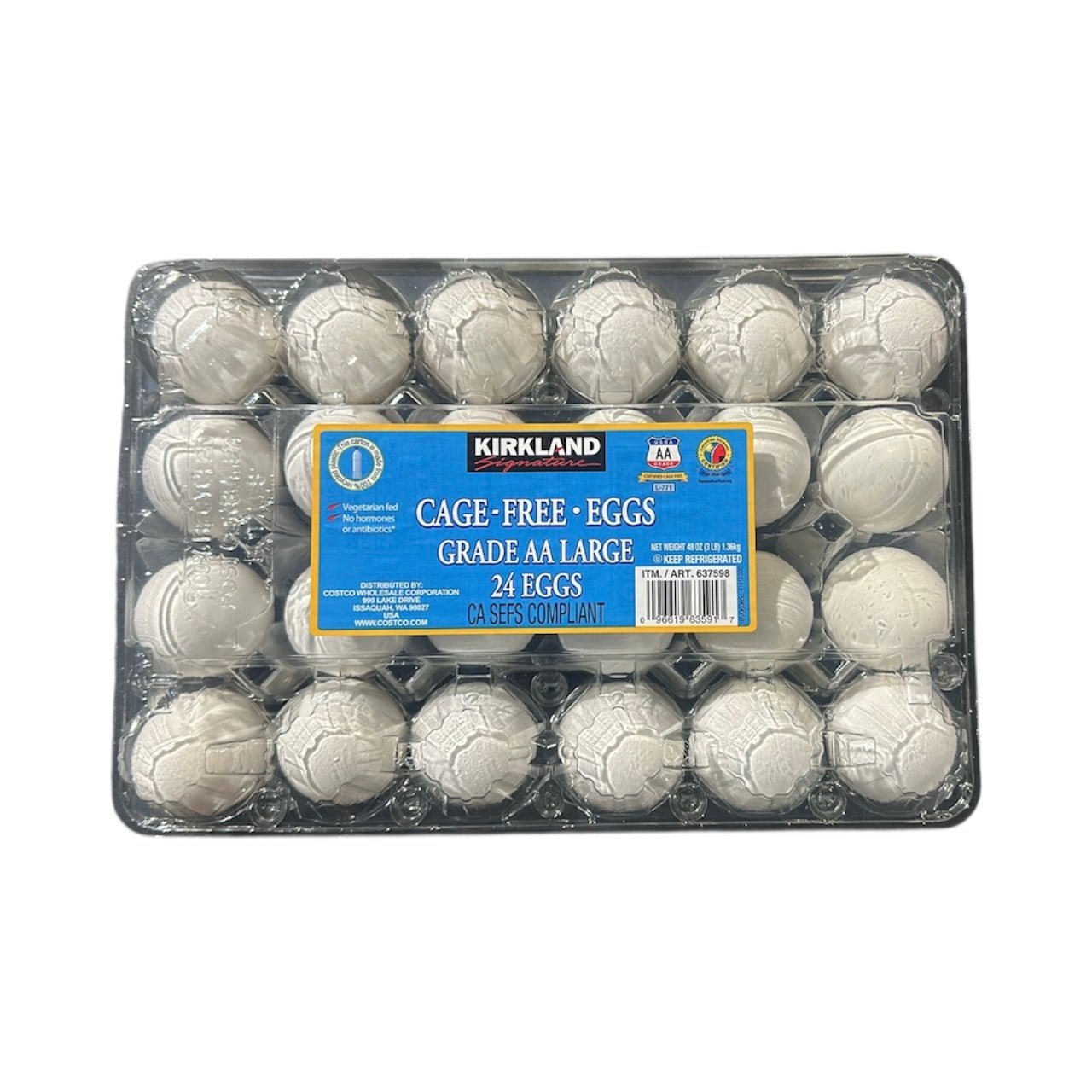 Costco Grade A Lagre Eggs 24ct Cage Free