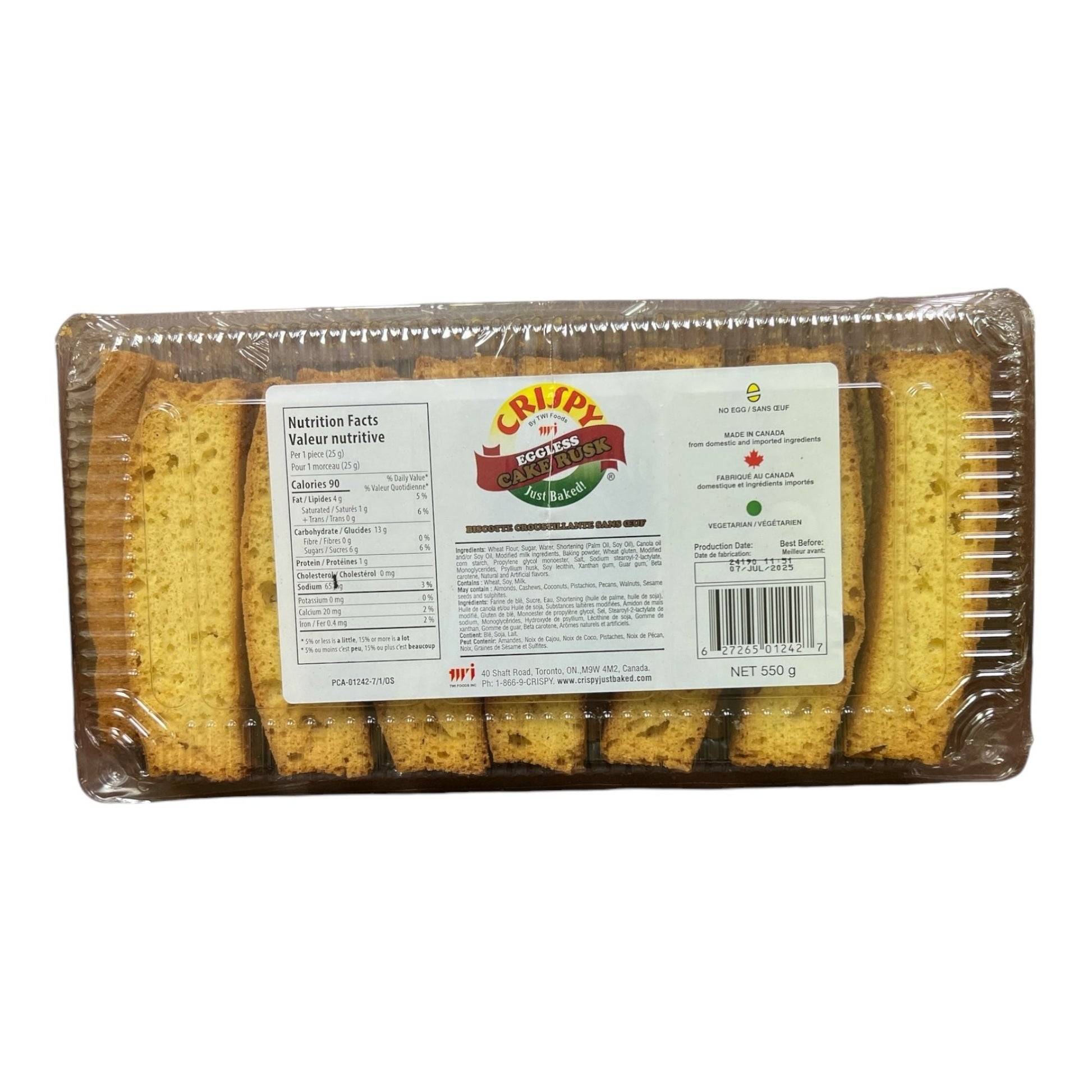 Crispy Egg Less Cake Rusk 550 GM (23 OZ)