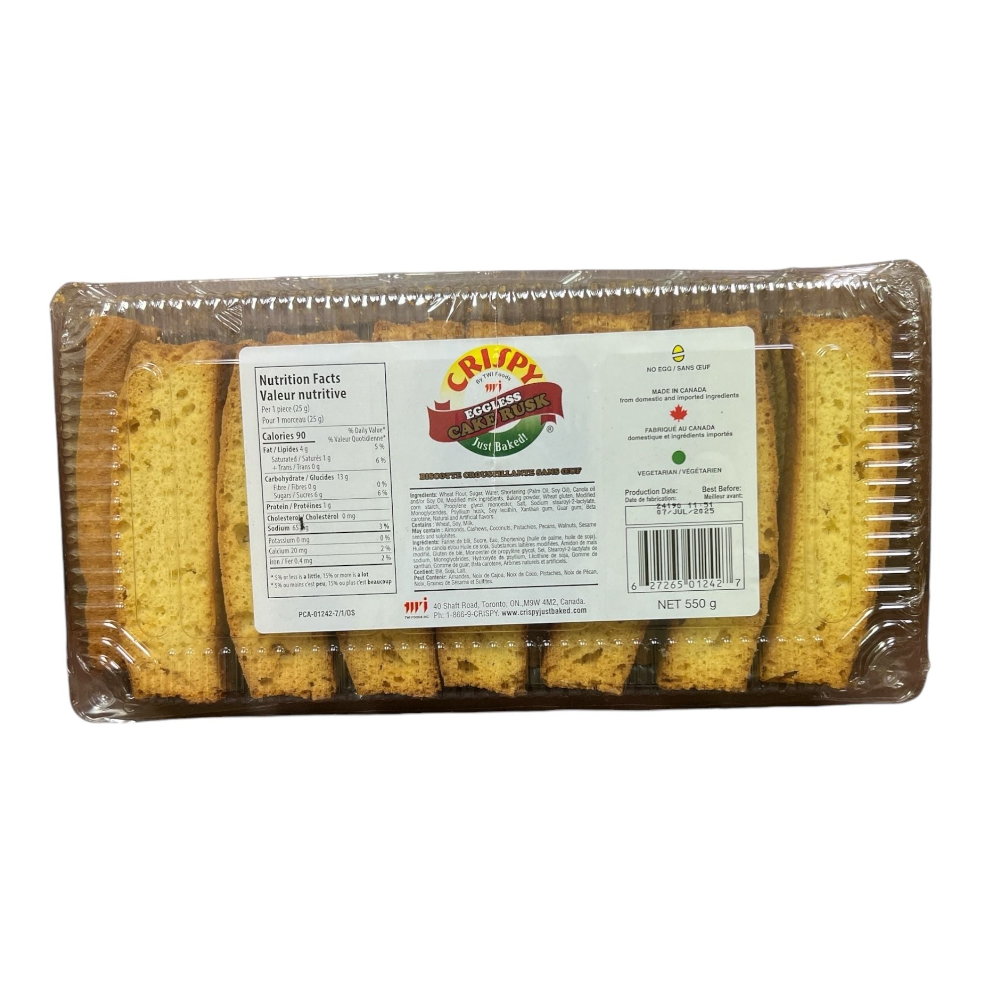 Crispy Egg Less Cake Rusk 550 GM (23 OZ)