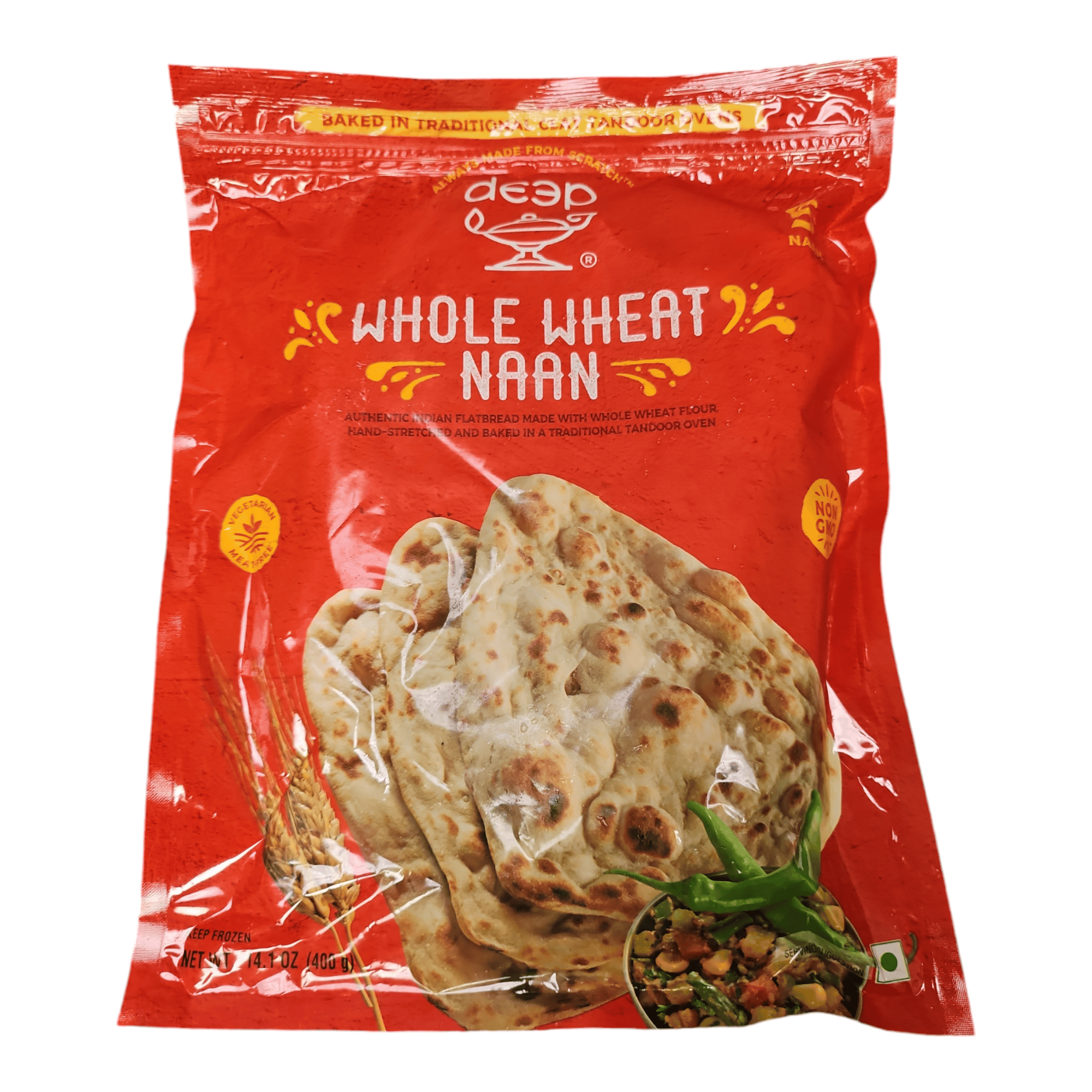 Deep Frozen Whole Wheat Naan (Pack of 5)