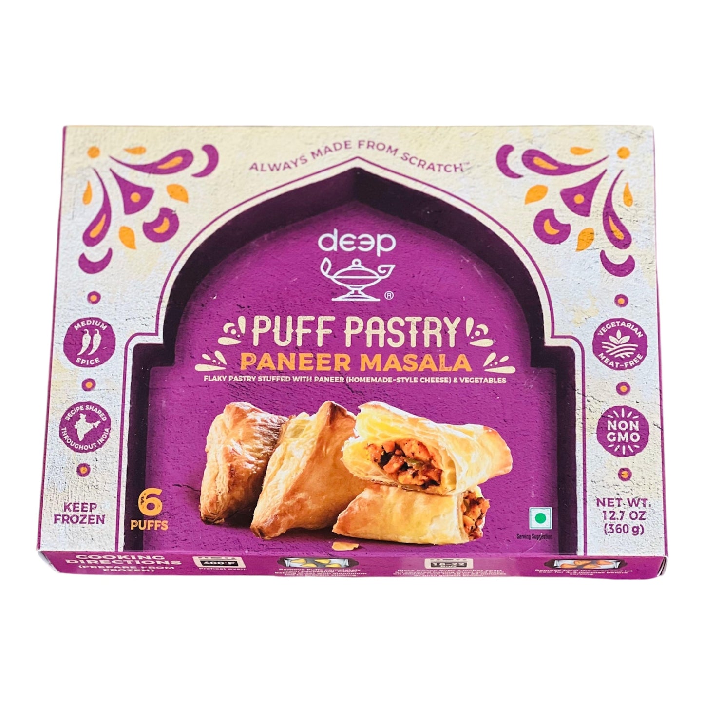 Deep Paneer Masala Puff Pastry (Pack of 6)