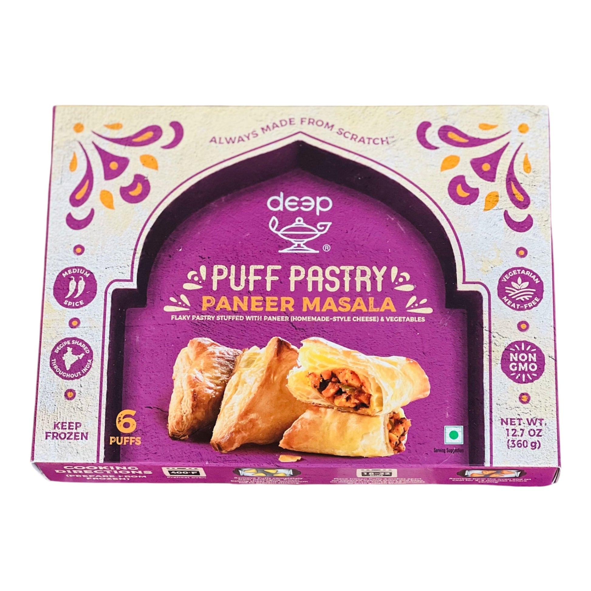 Deep Paneer Masala Puff Pastry (Pack of 6)