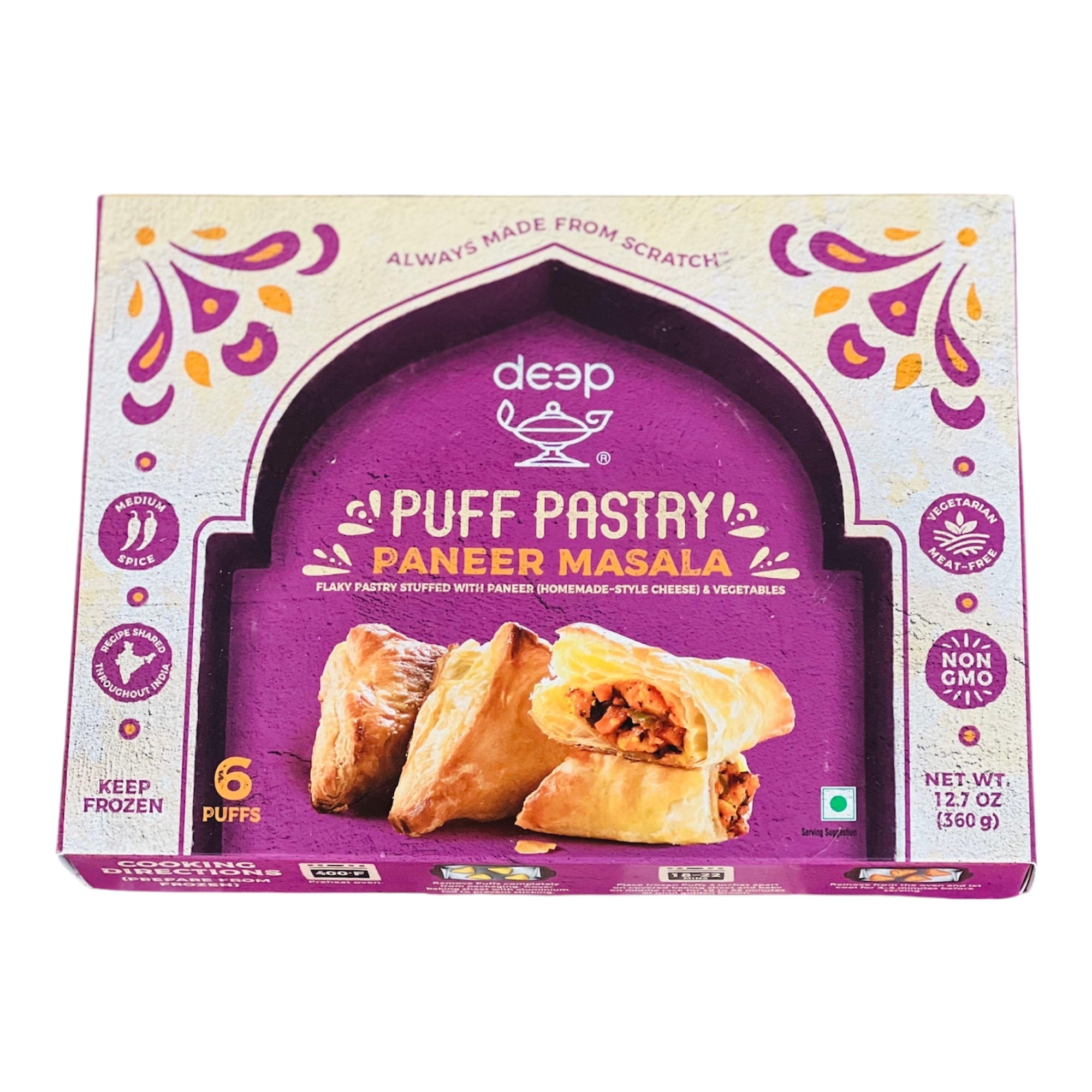 Deep Paneer Masala Puff Pastry (Pack of 6)