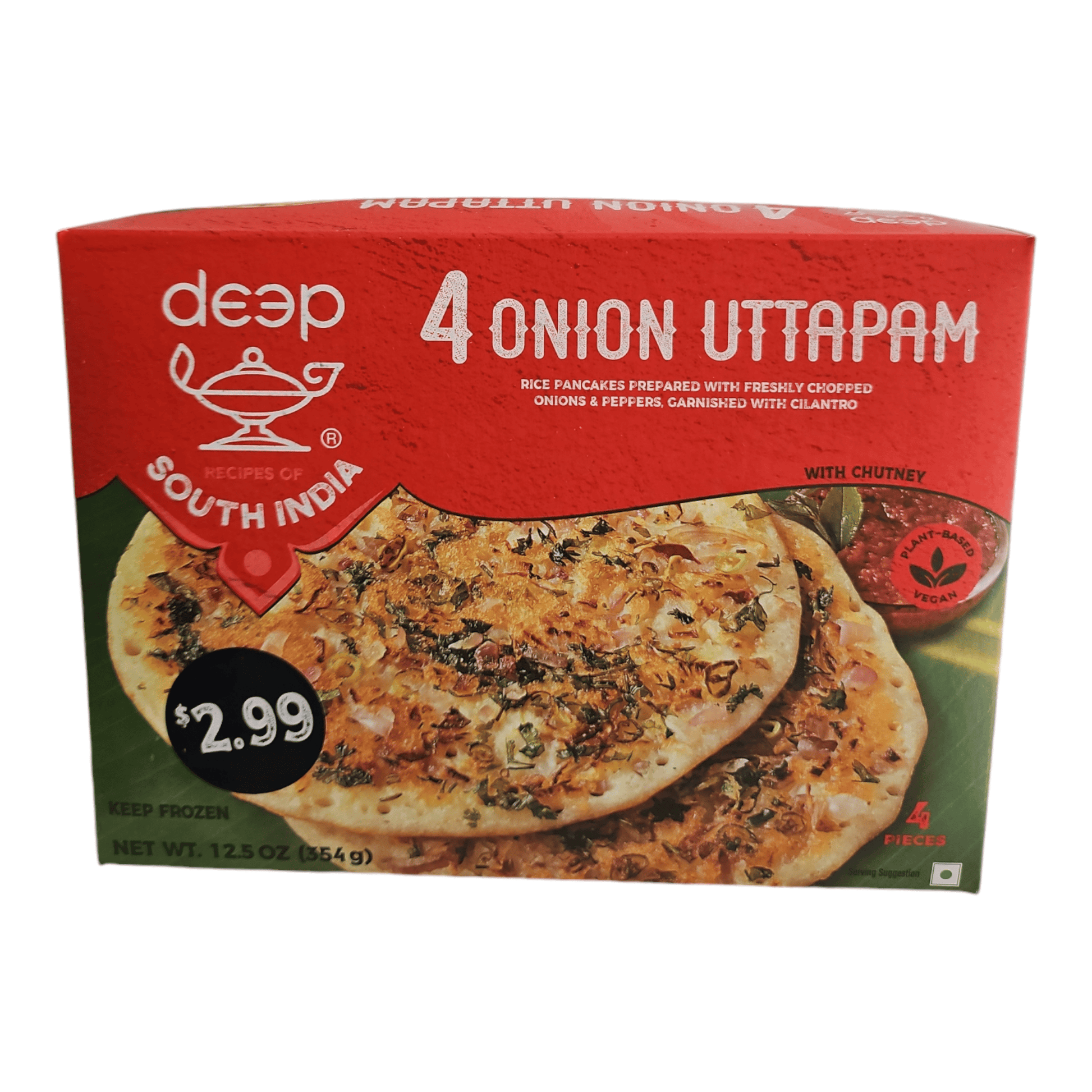 Deep South Indian Onion Utappam (Pack of 4)