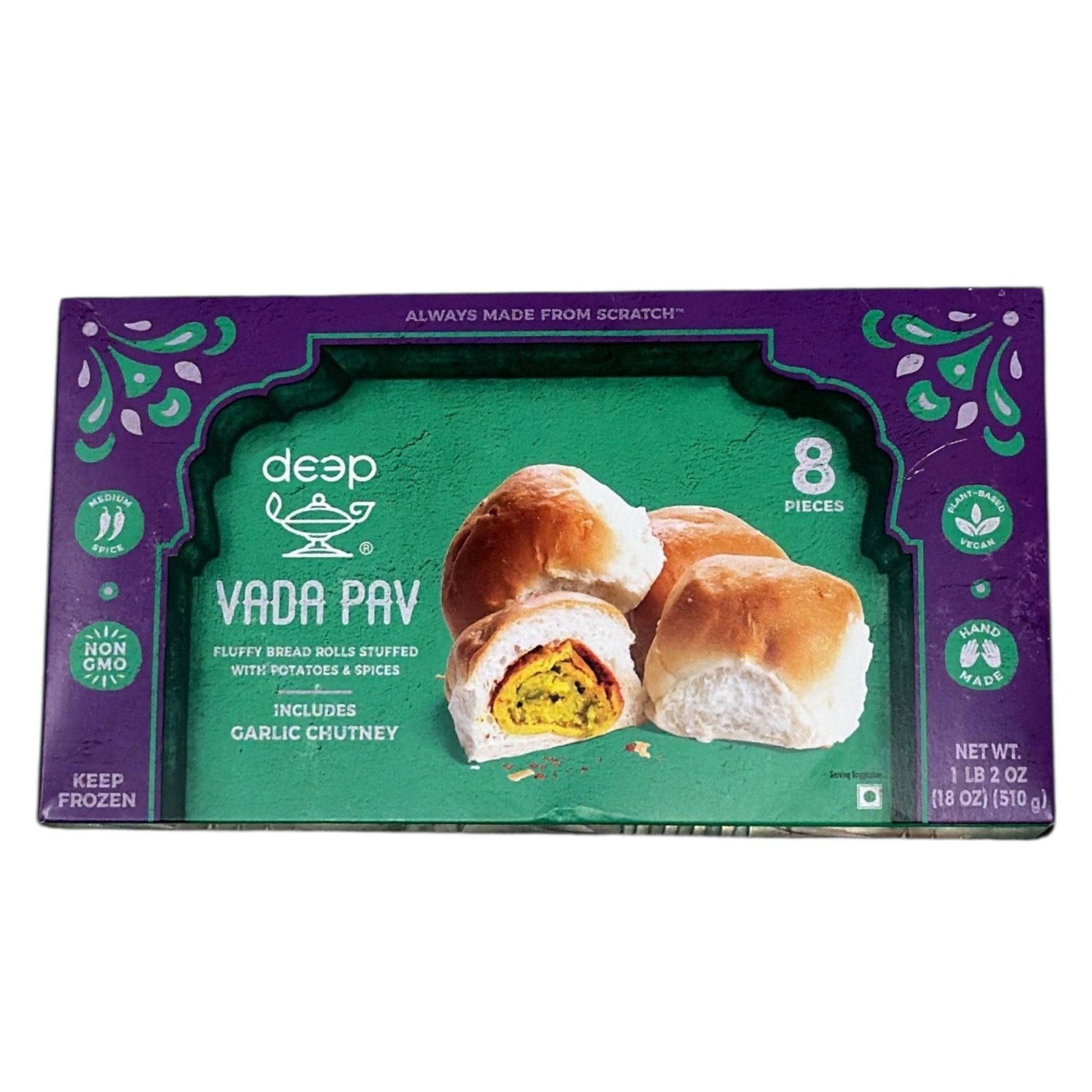 Deep Vada Pav With Garlic Chutney(Pack of 8)