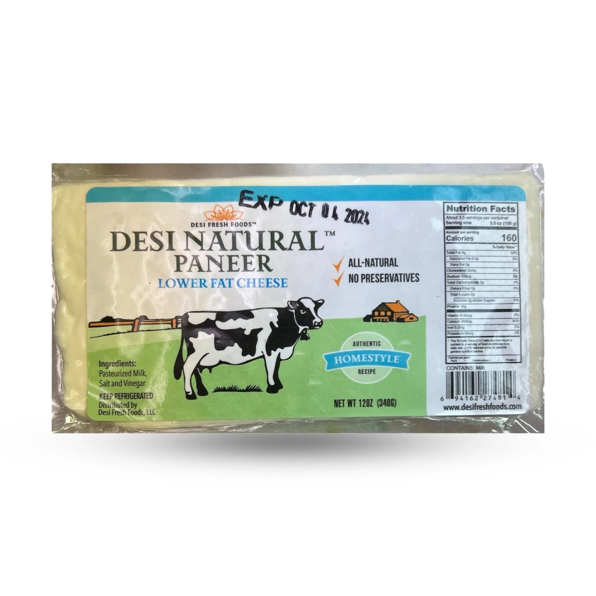 Desi Paneer Low Fat Brick 12 Oz