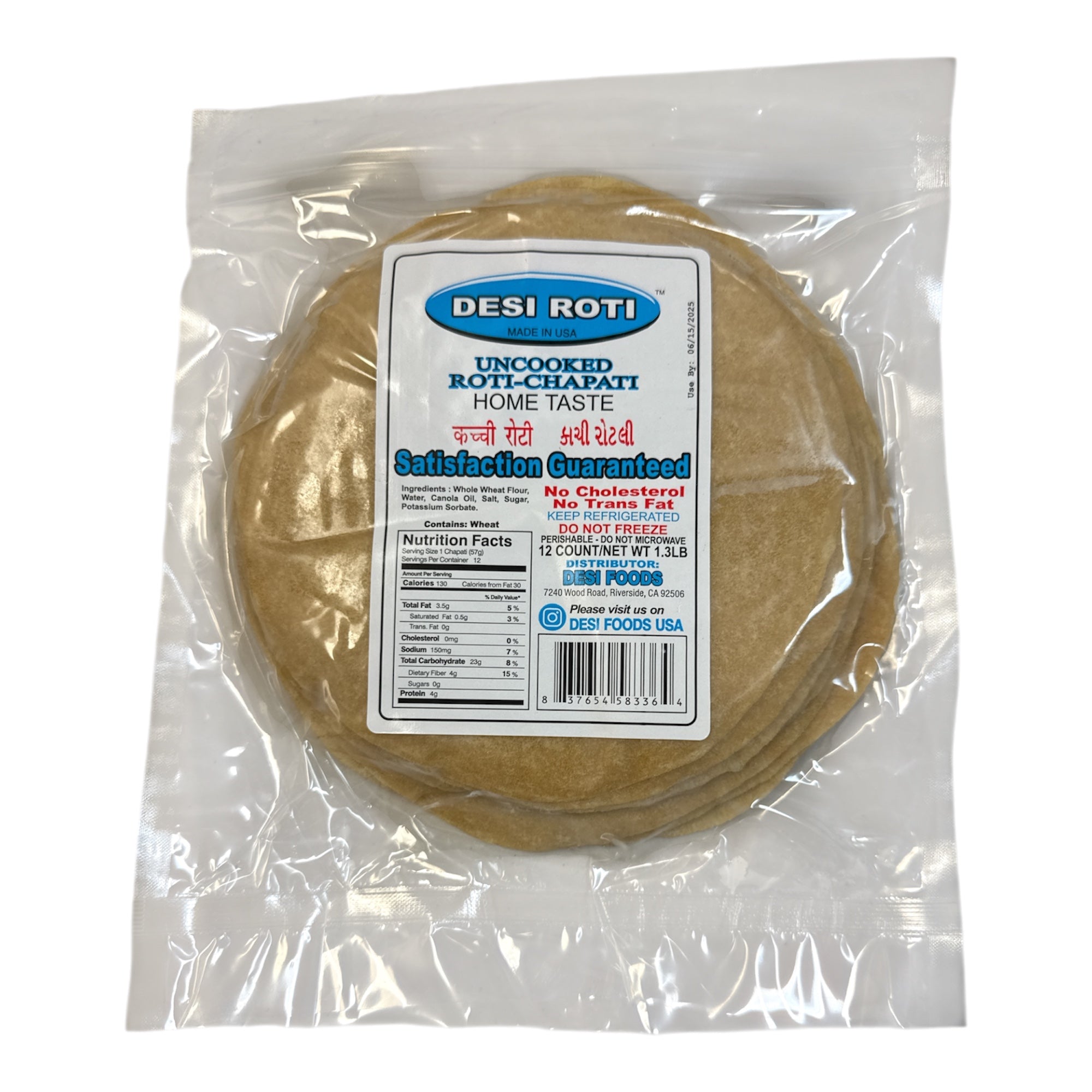 Desi Roti Uncooked 12 ct