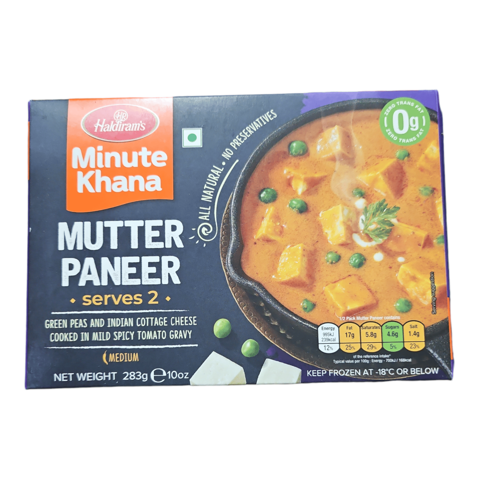 Frozen Haldiram Mutter Paneer 283 Gm