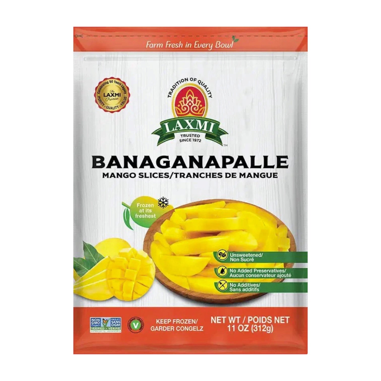 Frozen Laxmi Banganapalli Mango Slices 11 Oz