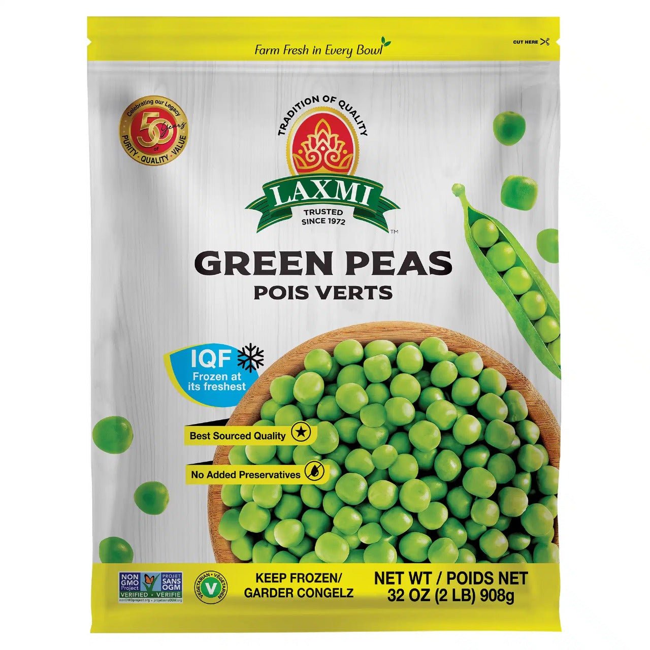 Frozen Laxmi Green Peas (Indian) 32 Oz