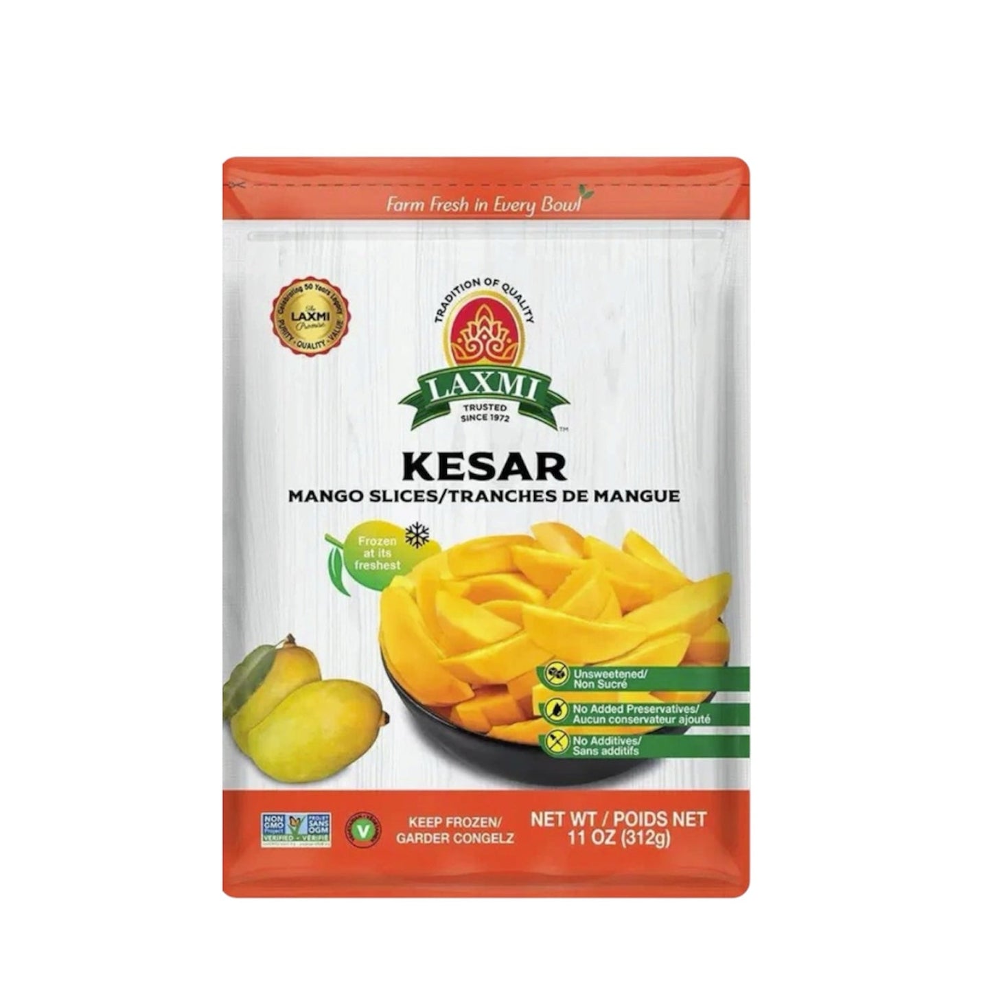 Frozen Laxmi Kesar Mango Slices 11 Oz