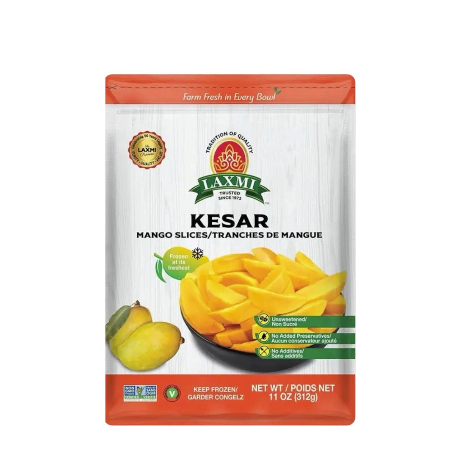 Frozen Laxmi Kesar Mango Slices 11 Oz