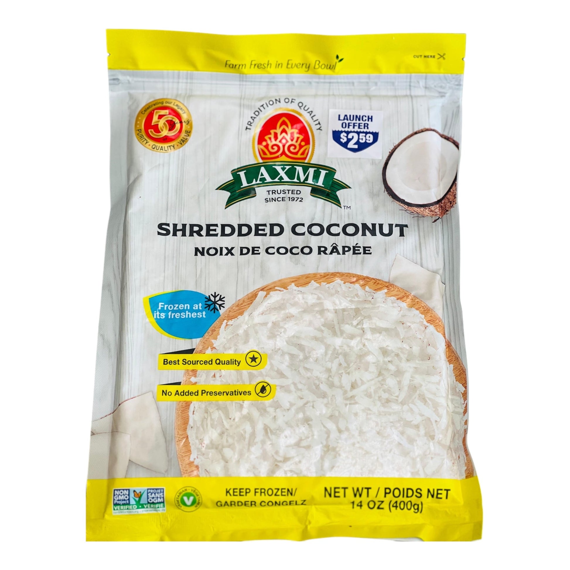 Frozen Laxmi Shredded Coconut 400 Gm