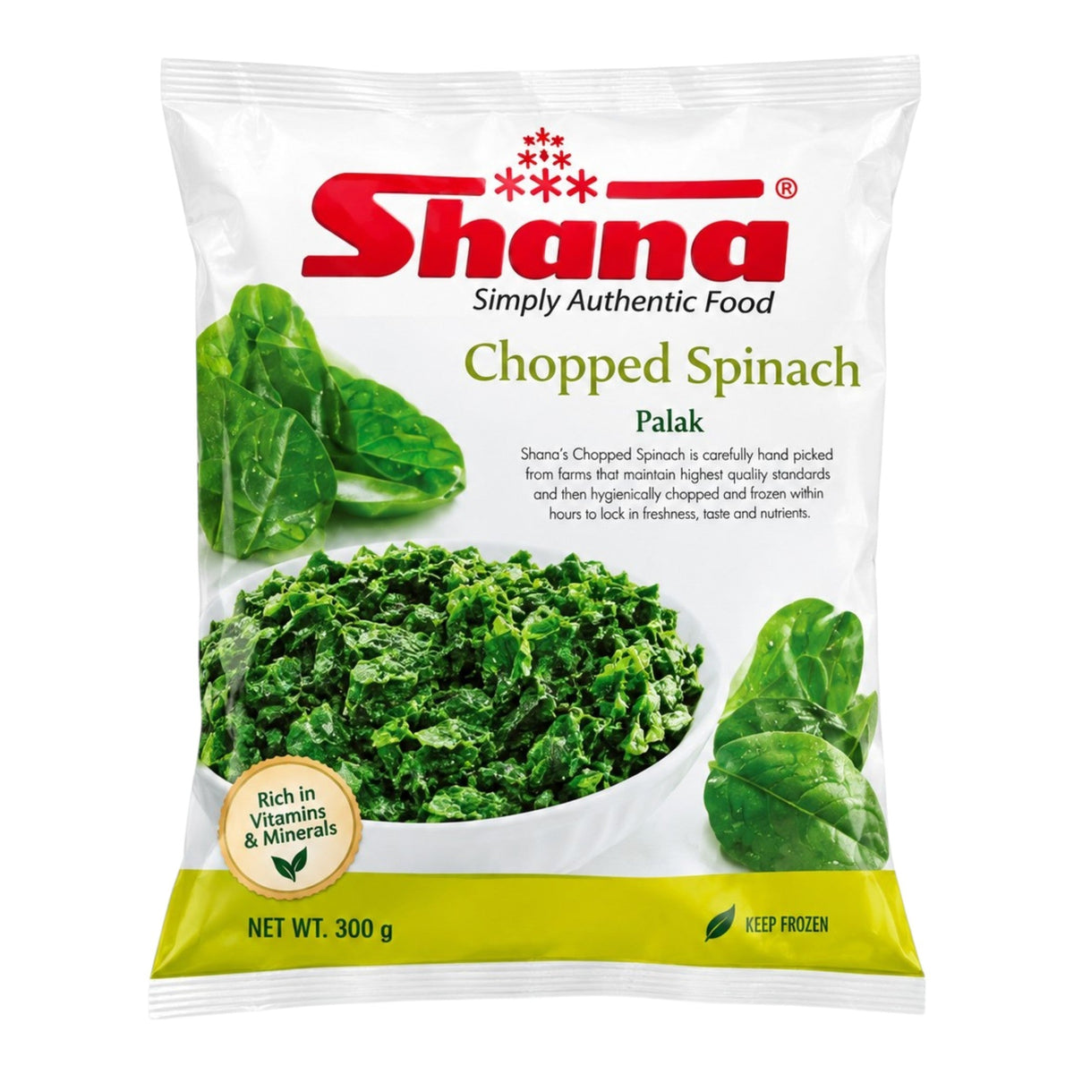 Frozen Shana Chopped Spinach 300 Gm