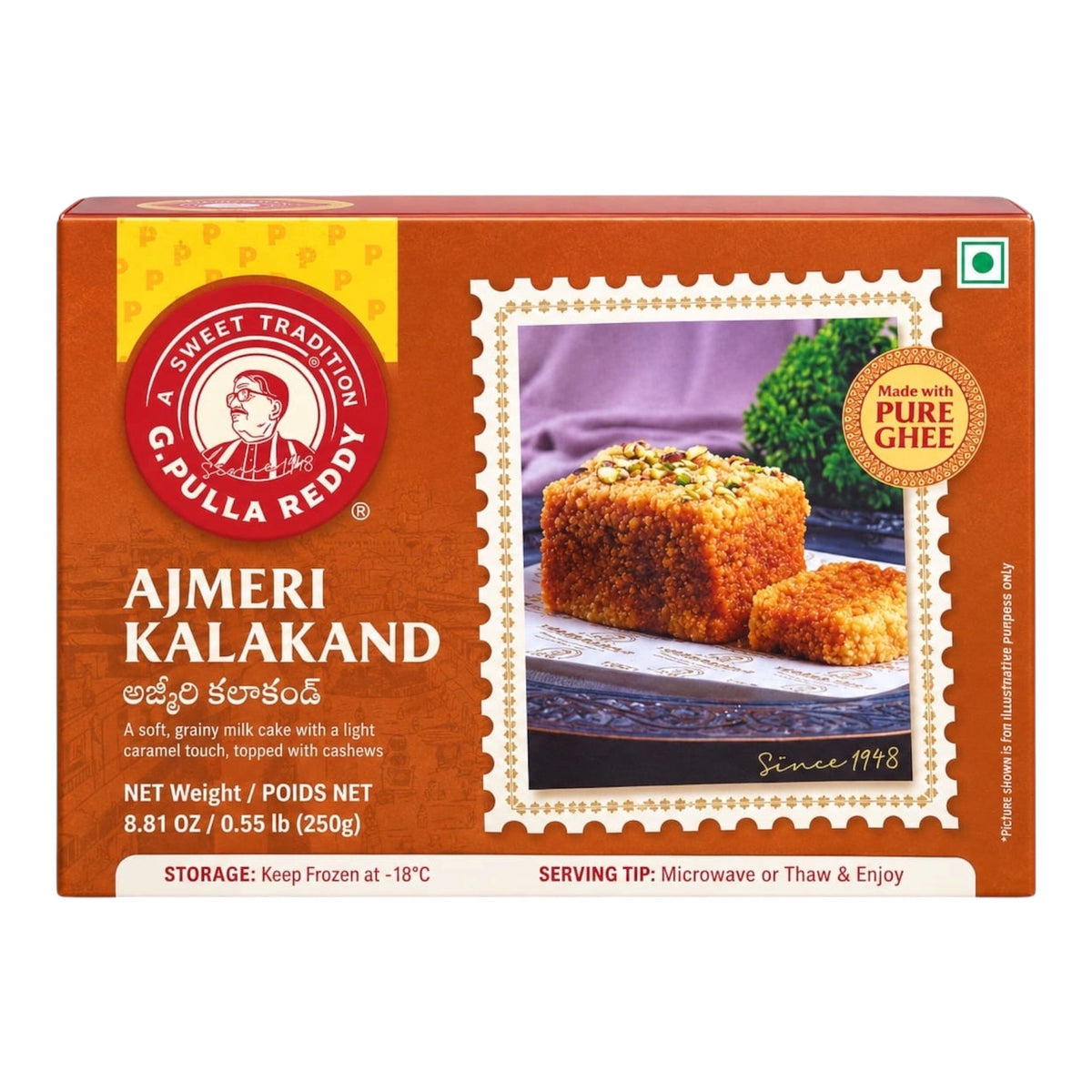 G Pulla Reddy Ajmeri Kalakand 250 Gm (Pure Ghee)