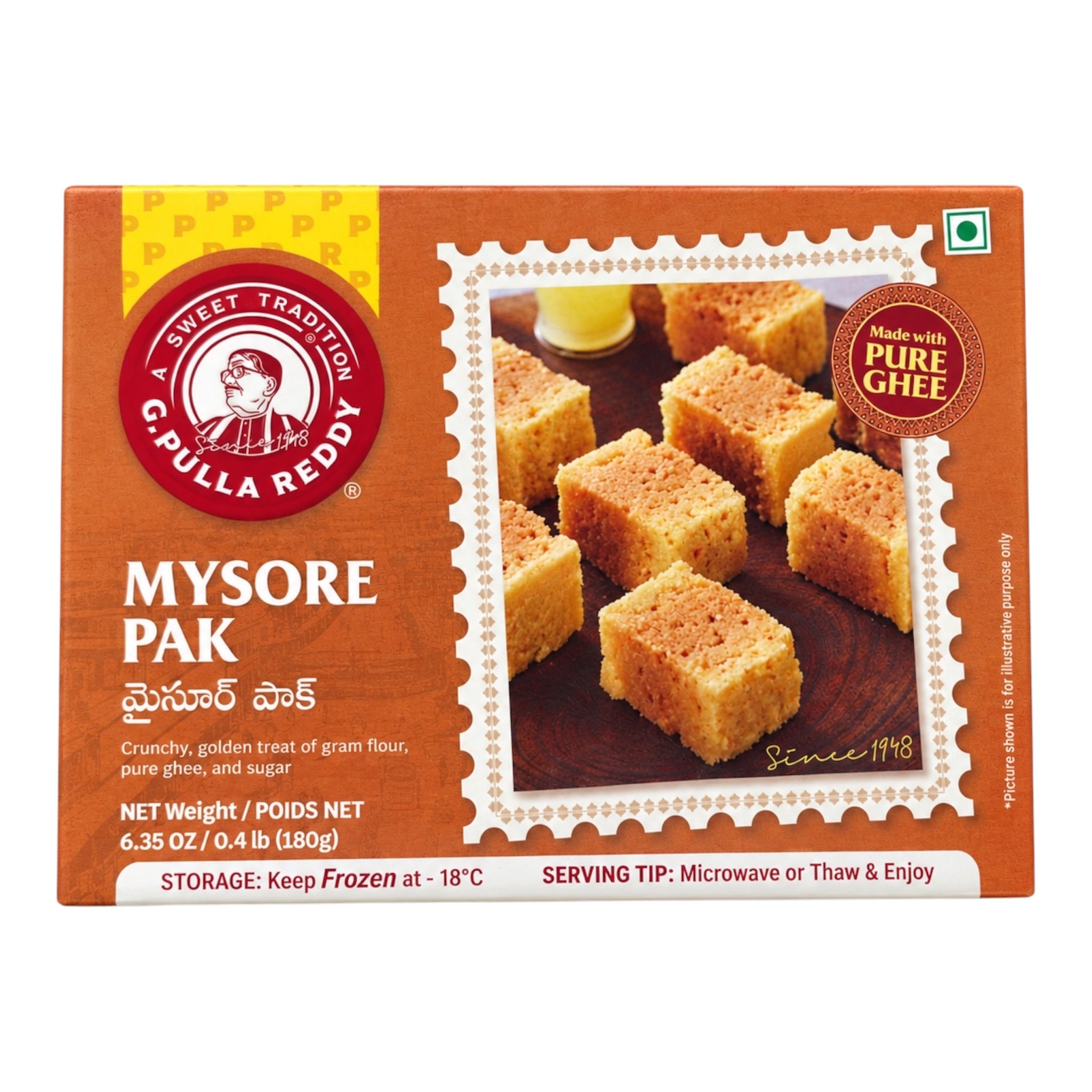 G Pulla Reddy Mysore Pak 180 Gm (Pure Ghee)