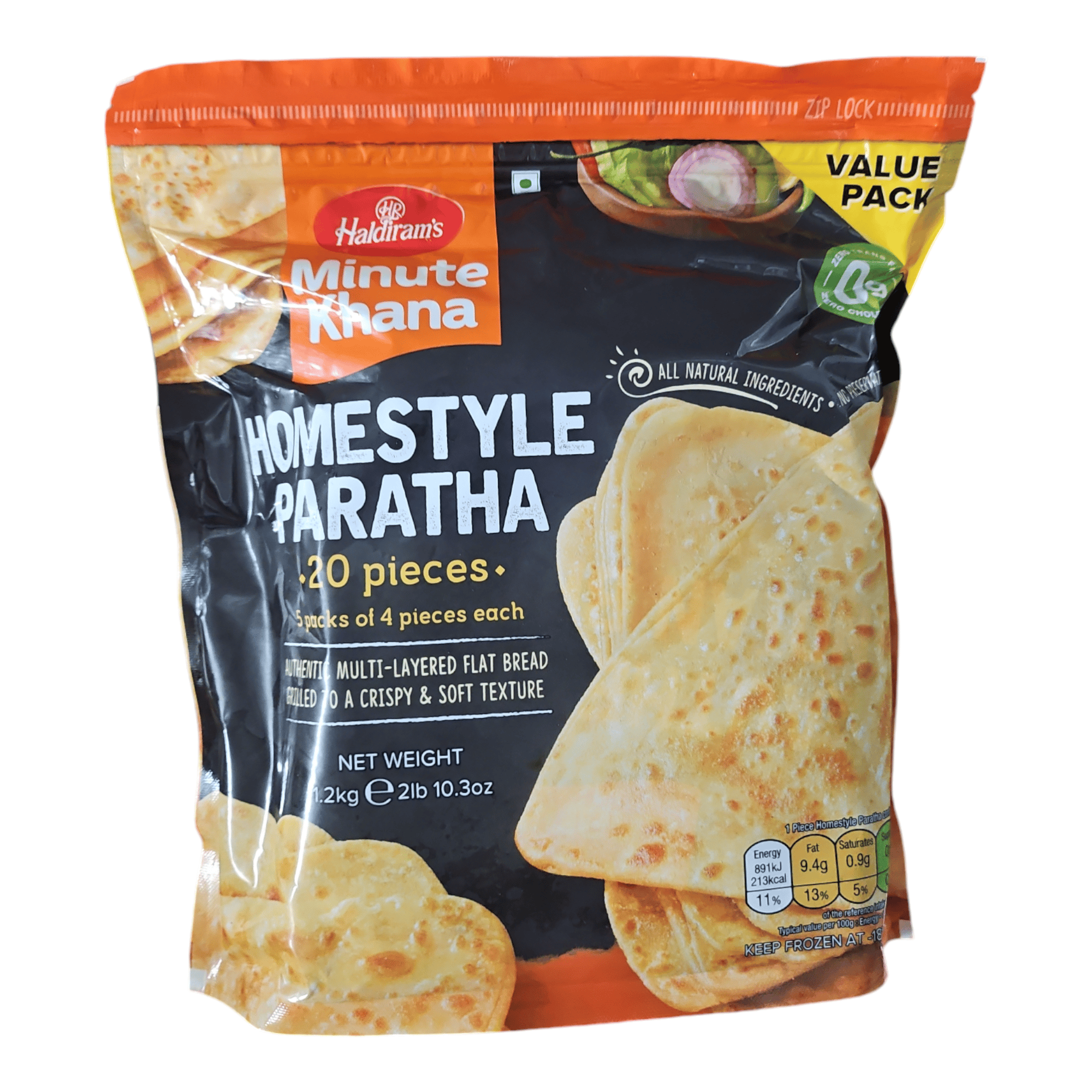 Haldiram Frozen Homestyle Paratha Value Pack (Pack of 20)