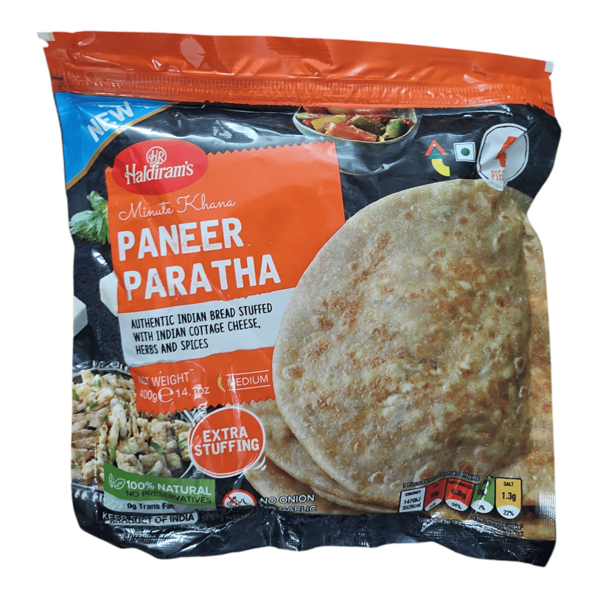 Haldiram Frozen Paneer Paratha (Pack of 4)