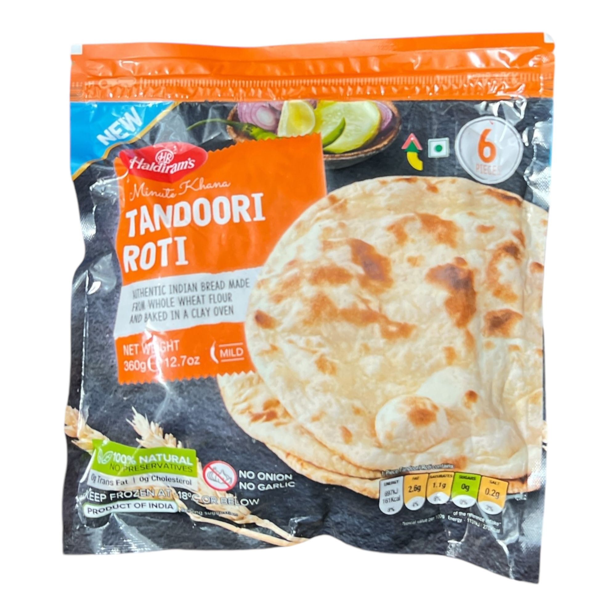 Haldiram Frozen Tandoori Roti 360 GM (Pack of 6)