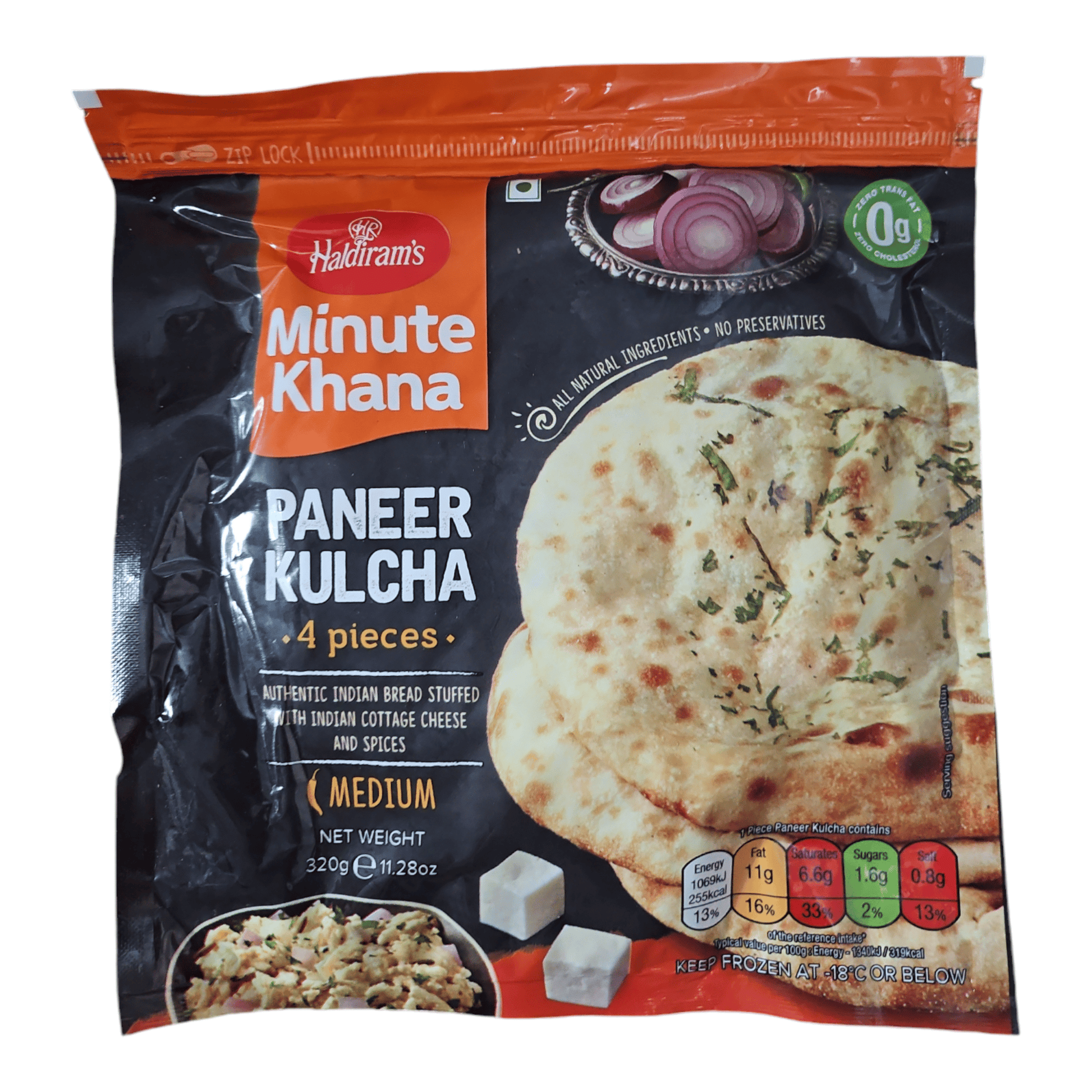 Haldiram Paneer Kulcha (Pack of 4)